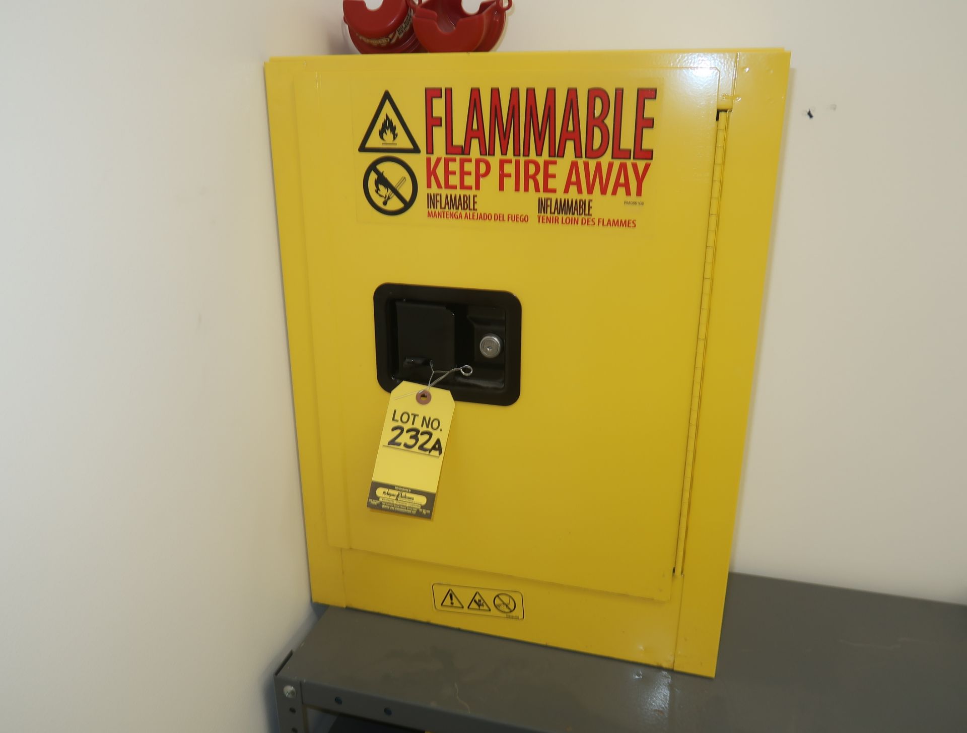 ULINE FLAMMABLE LIQUIDS STORAGE CABINET W/CONTENTS