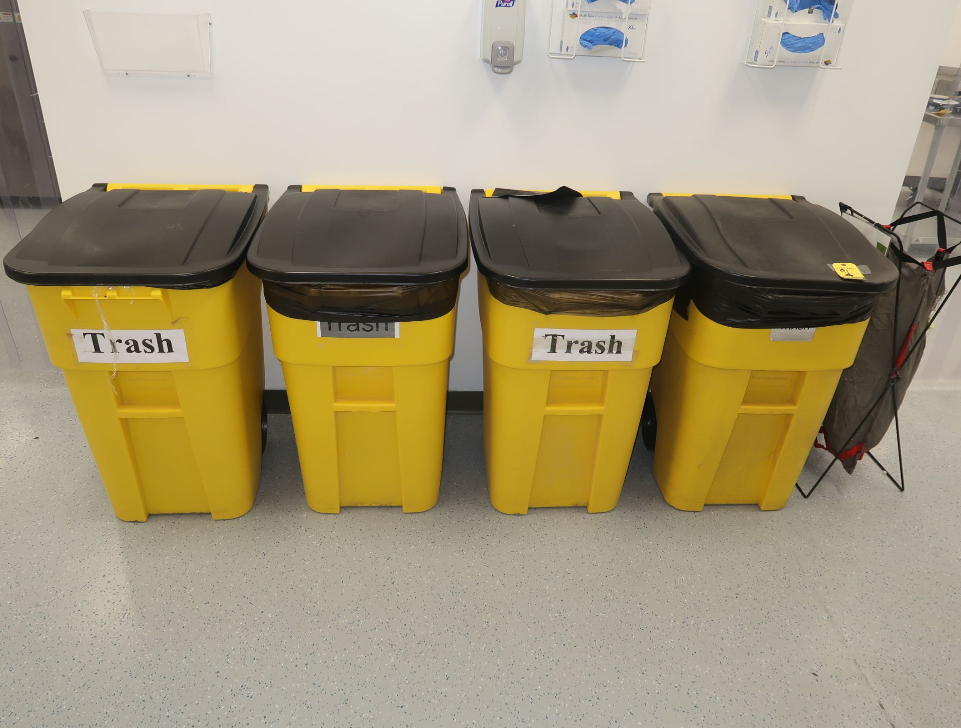 YELLOW TRASH CANS