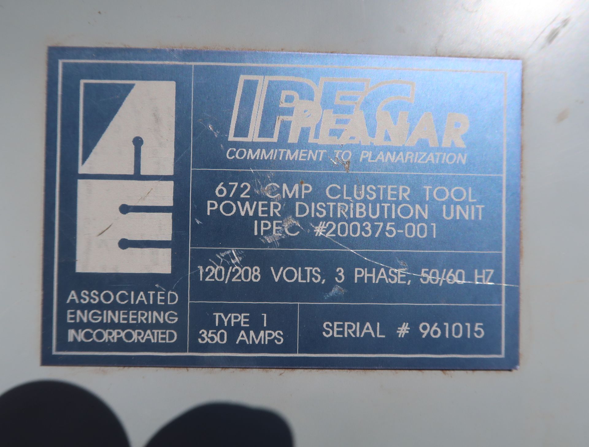 IPEC PLANAR 672 CMP CLUSTER TOOL POWER DISTRIBUTION UNIT, MDL. IPEC 200375-001 - Image 2 of 2