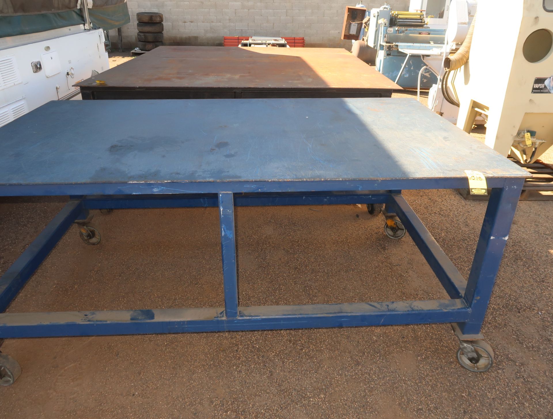 52" X 88" HEAVY DUTY STEEL TABLE ON CASTERS - Image 2 of 2