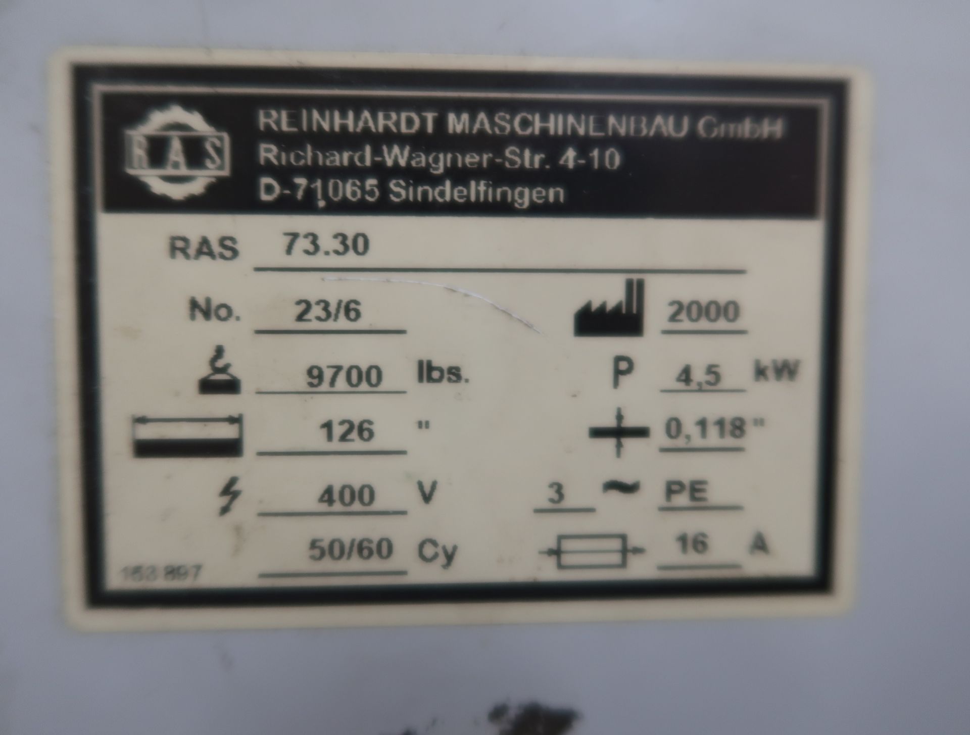 RAS CNC BENDER, MDL. RAS 73.30. SN. 23/6 - Image 8 of 12