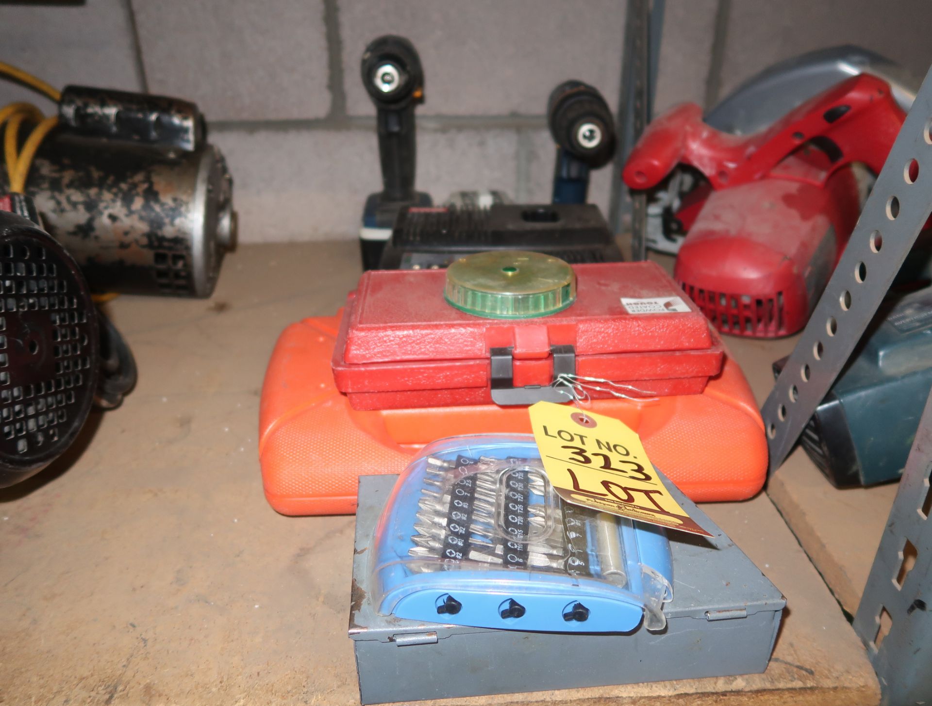 LOT RYOBI DRILLS, BATTERY CHARGER, BITS