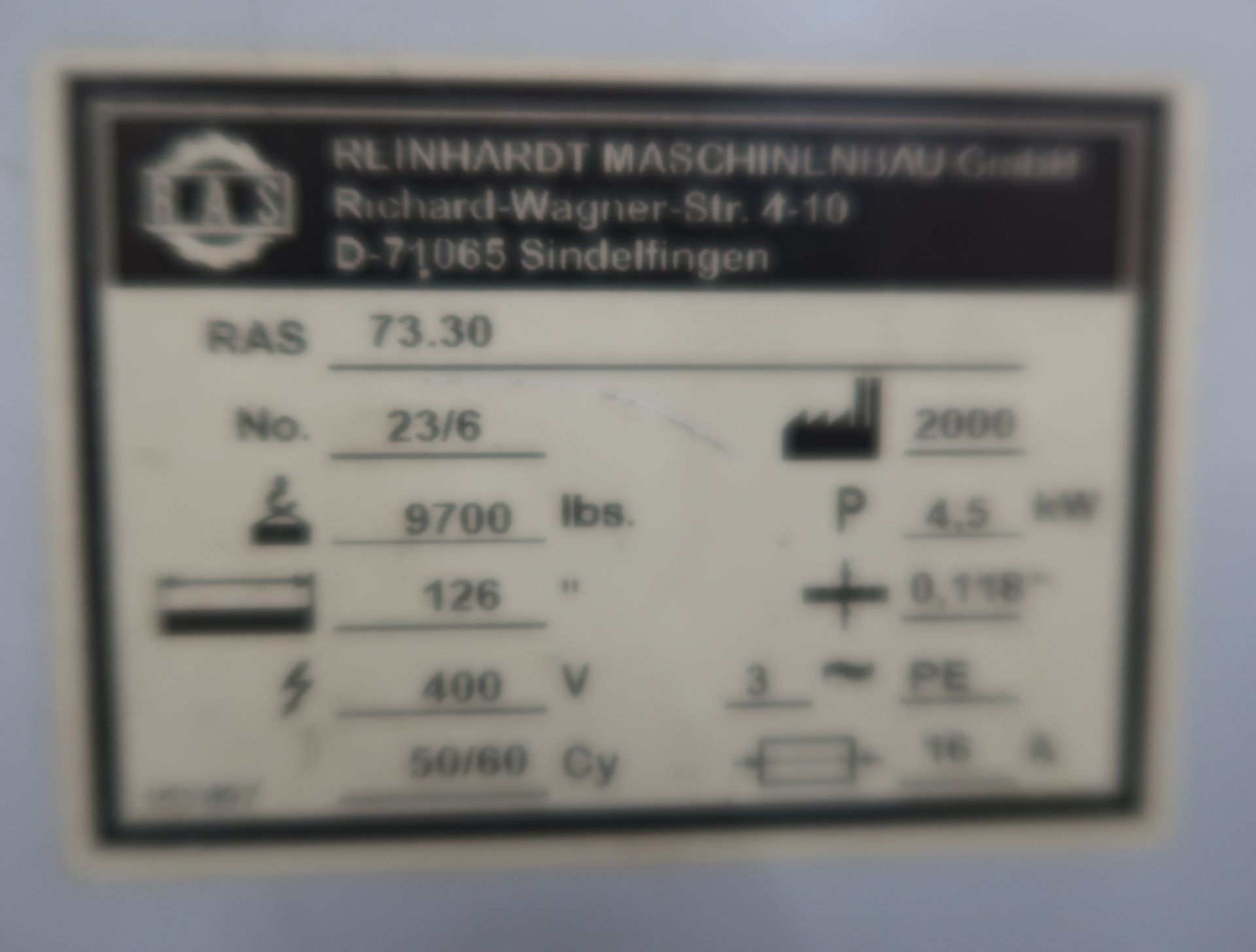 RAS CNC BENDER, MDL. RAS 73.30. SN. 23/6 - Image 7 of 12