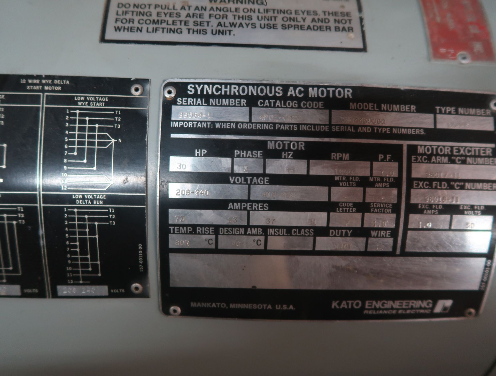 A.C. GENERATOR BRUSHLESS SYNCHRONOUS ALTERNATOR MDL. 20EX9E W/CONTROL PANEL - Image 4 of 5