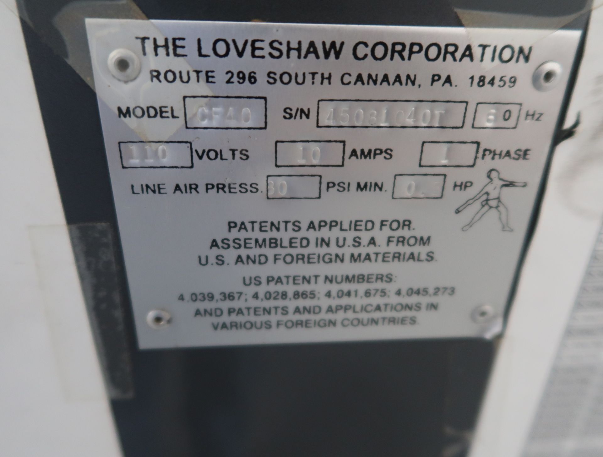 LOVESHAW LITTLE DAVID CASE ERECTOR, SN. 45081040T, 110V 1PH - Image 4 of 5