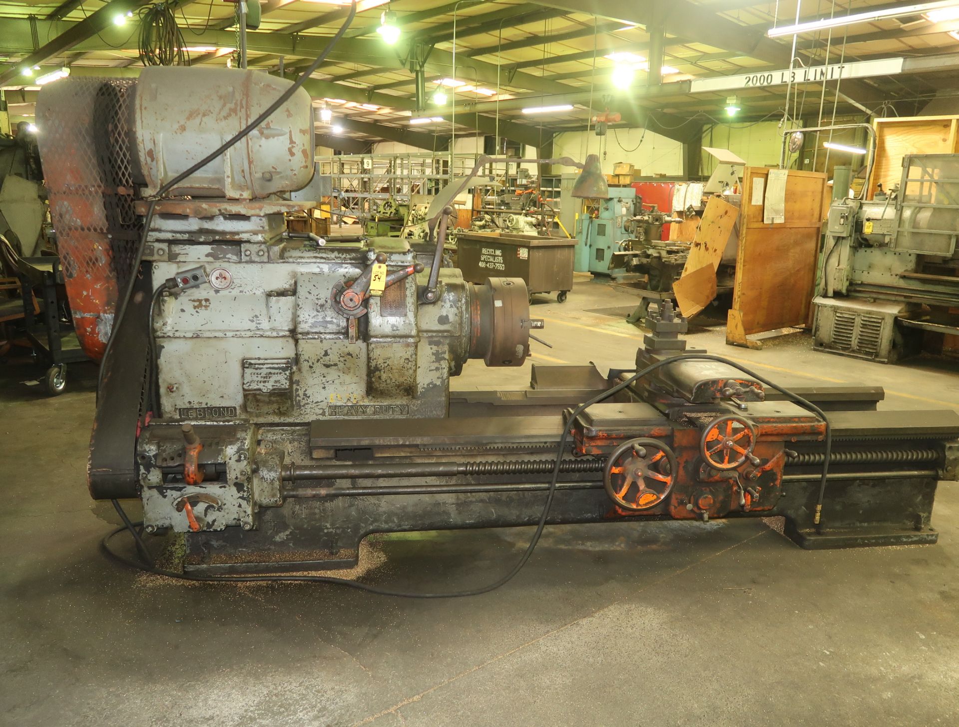 LEBLONE HD LATHE, NO TAIL STOCK, SN. NJ-331