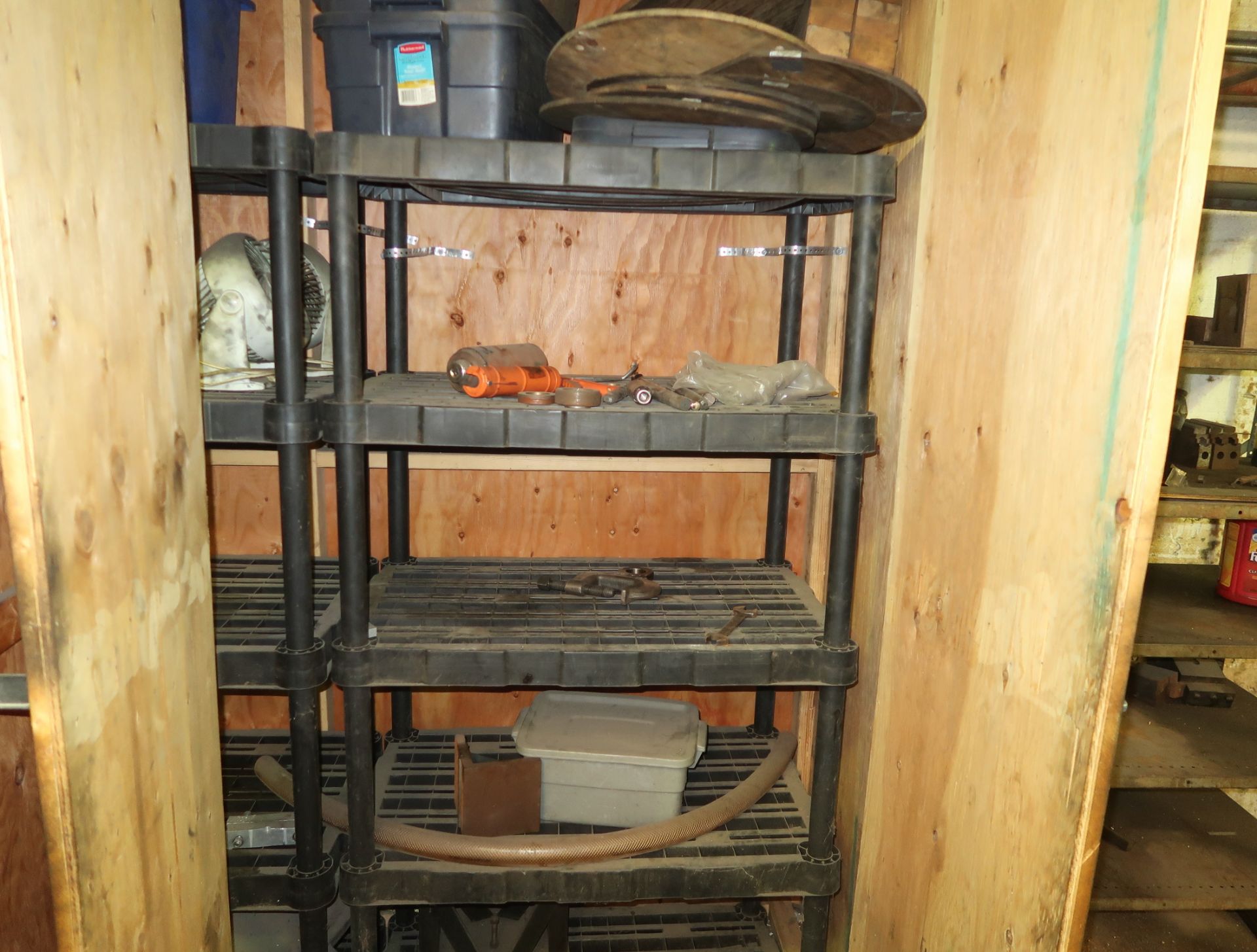 LOT WOODEN STORAGE CABINETS W/CONTENTS - Image 6 of 6