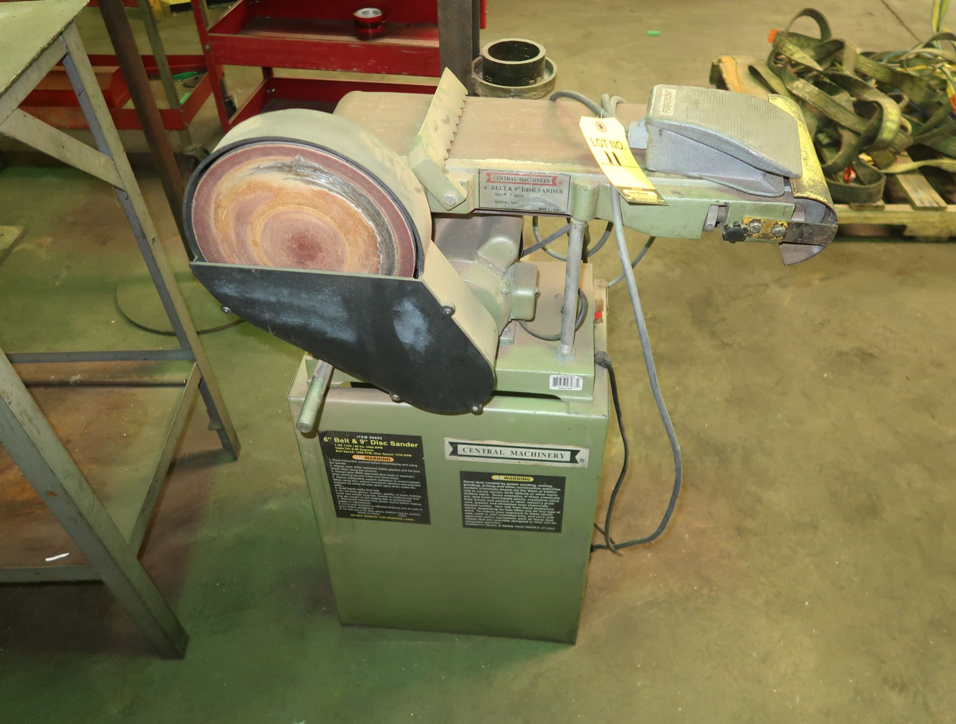 CENTRAL MACHINERY BELT & DISC SANDER, 6" X 48" BELT, 9" DISC