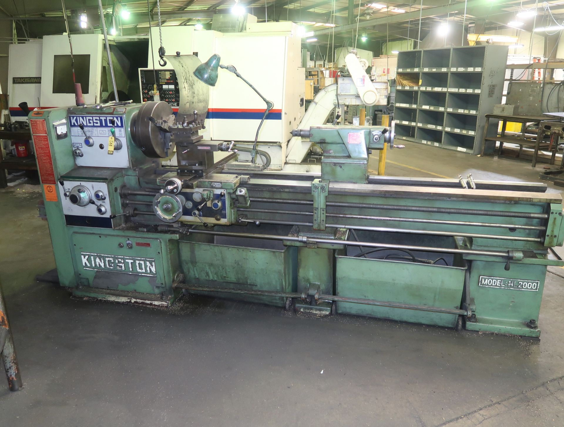 KINGSTON MDL. HL-2000 ENGINE LATHE, 3-JAW CHUCK, 4-WAY TOOL POST, 220V 3PH, SN. 10781125G