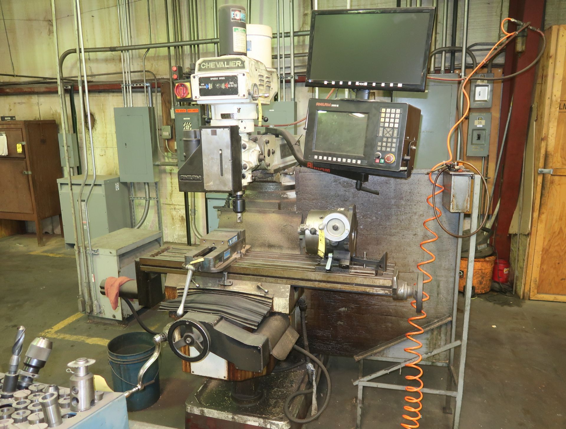 CHEVALIER VERTICAL MILL, 3-AXIS CNC RETROFIT, ANILAM 3000M CONTROL - Image 2 of 5