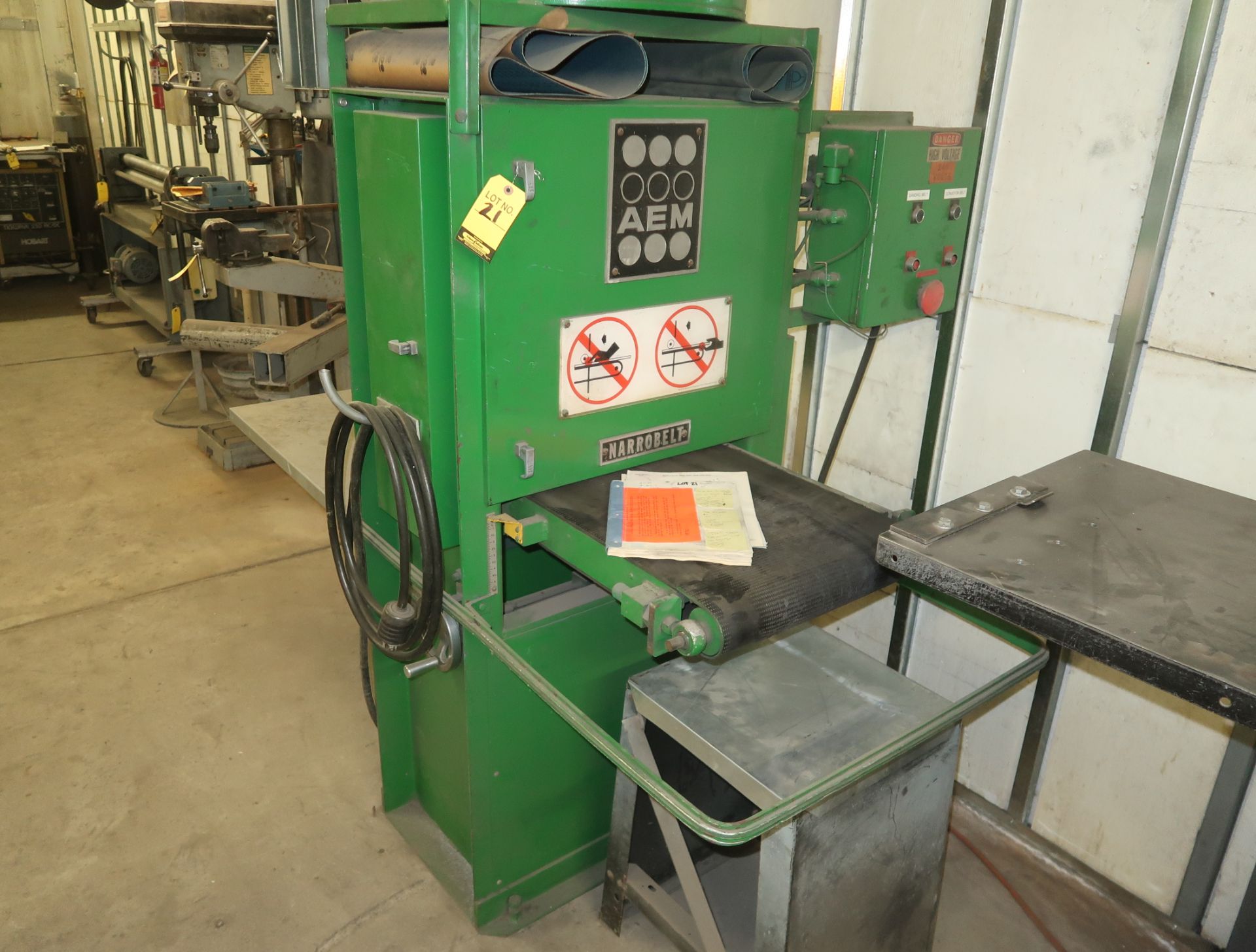 AEM NARROBELT SINGLE DRUM SANDER MDL. 190 NB2, SN. MO-2613