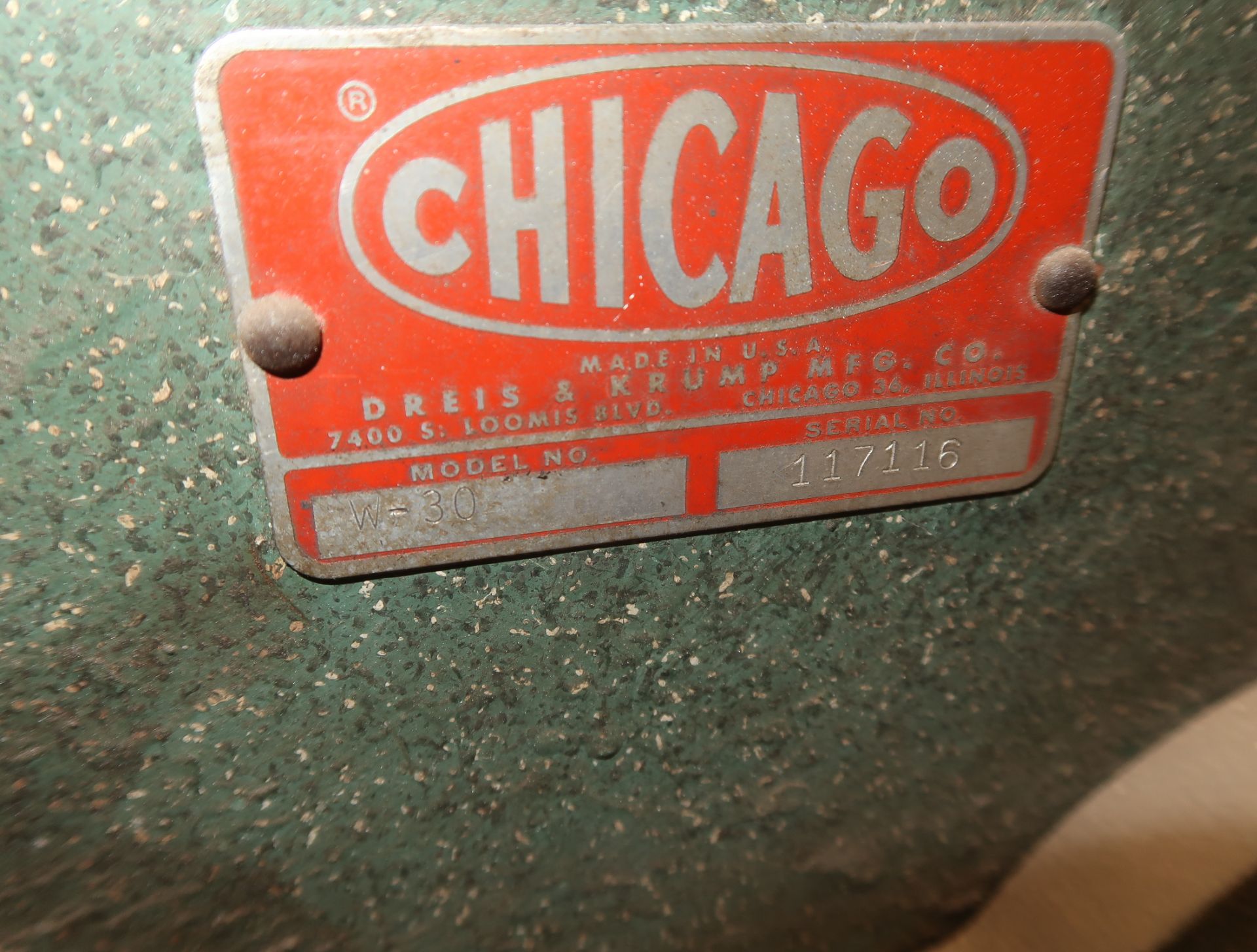 CHICAGO FINGER BRAKE MDL. W30 SN. 117116 - Image 2 of 2