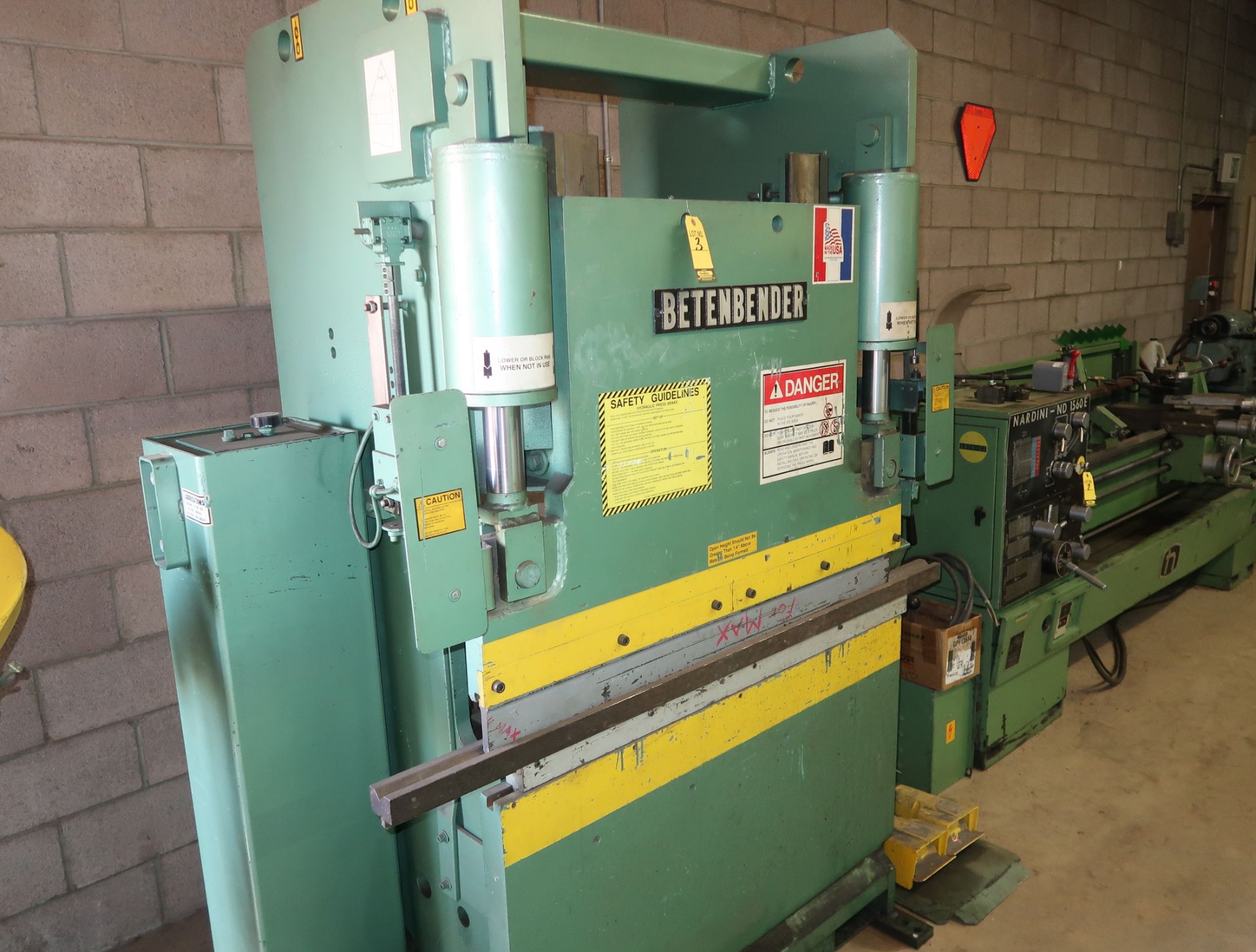 BETENBENDER 4' X 50 TON NC HYDRAULIC PRESS BRAKE, FOPBG, PEDESTAL CONTROLS, SN. 64297 - Image 5 of 8