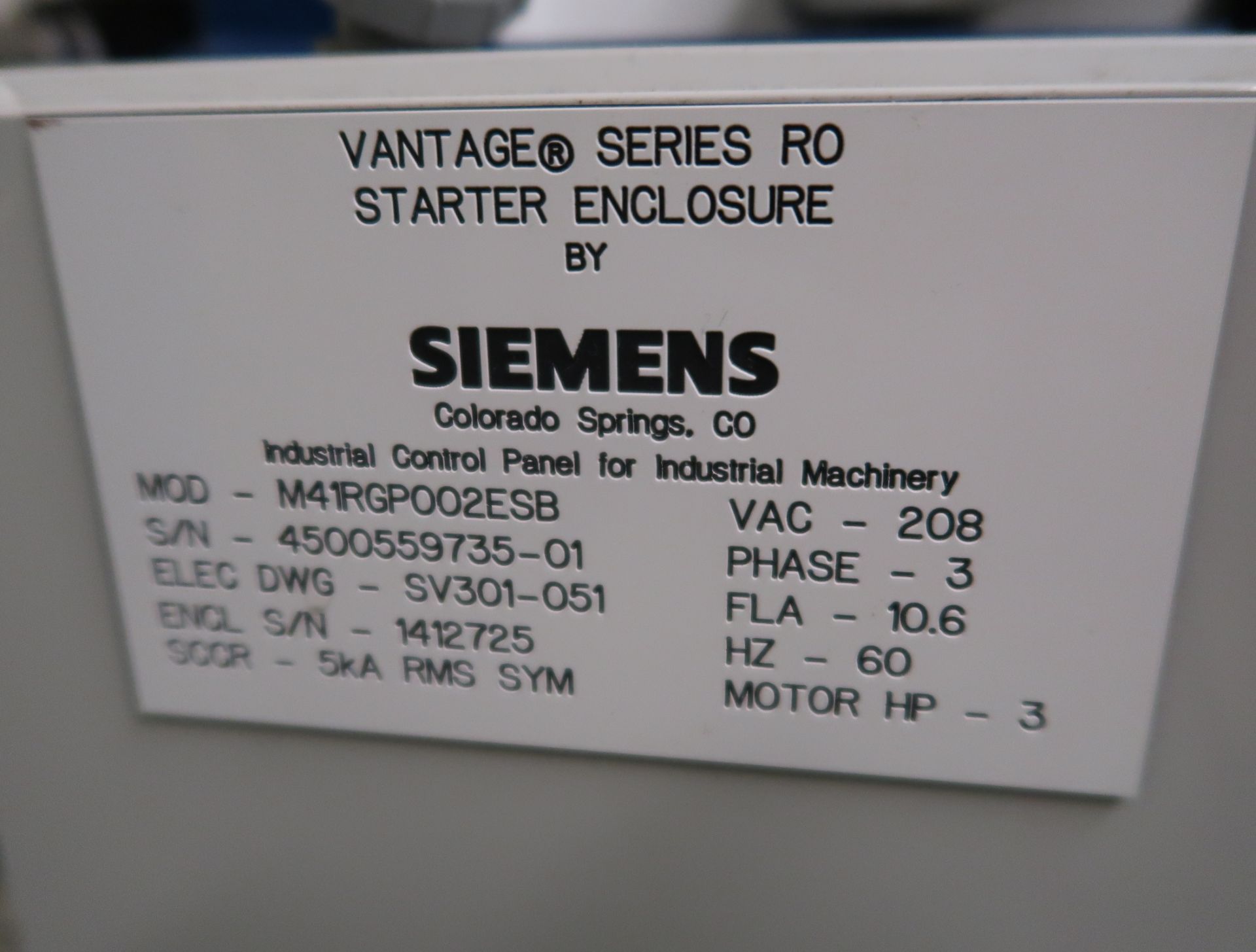 LOT SIEMENS MDL. M41RGP002ESB RO SYSTEM, WATER SOFTENER & UV T.O.C. REDUCTION UNIT - Image 2 of 5