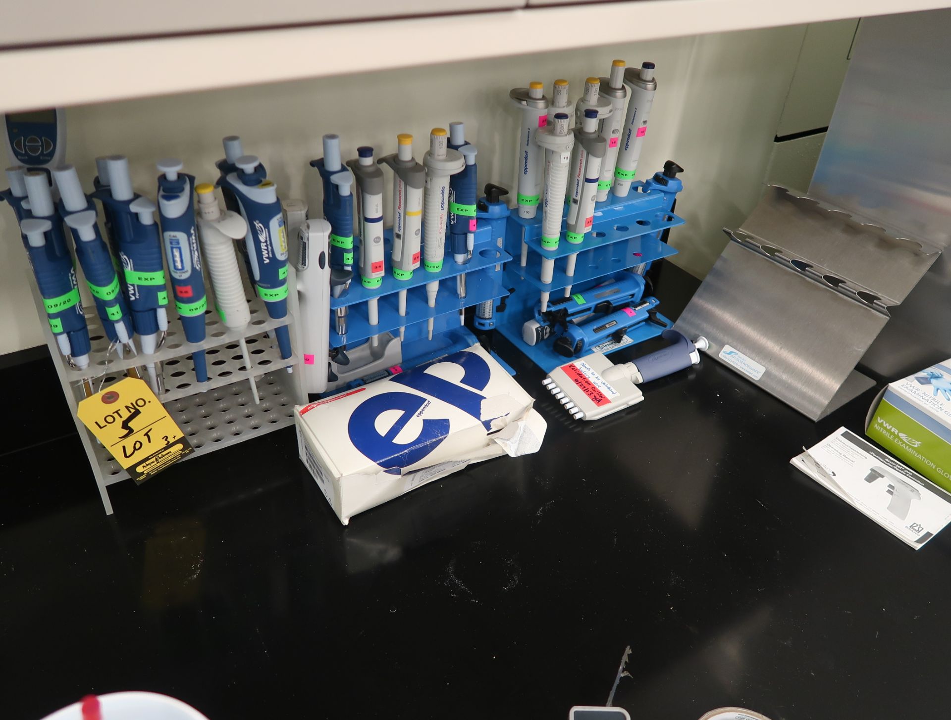 LOT 3-PIPETTE RACKS W/PIPETTES