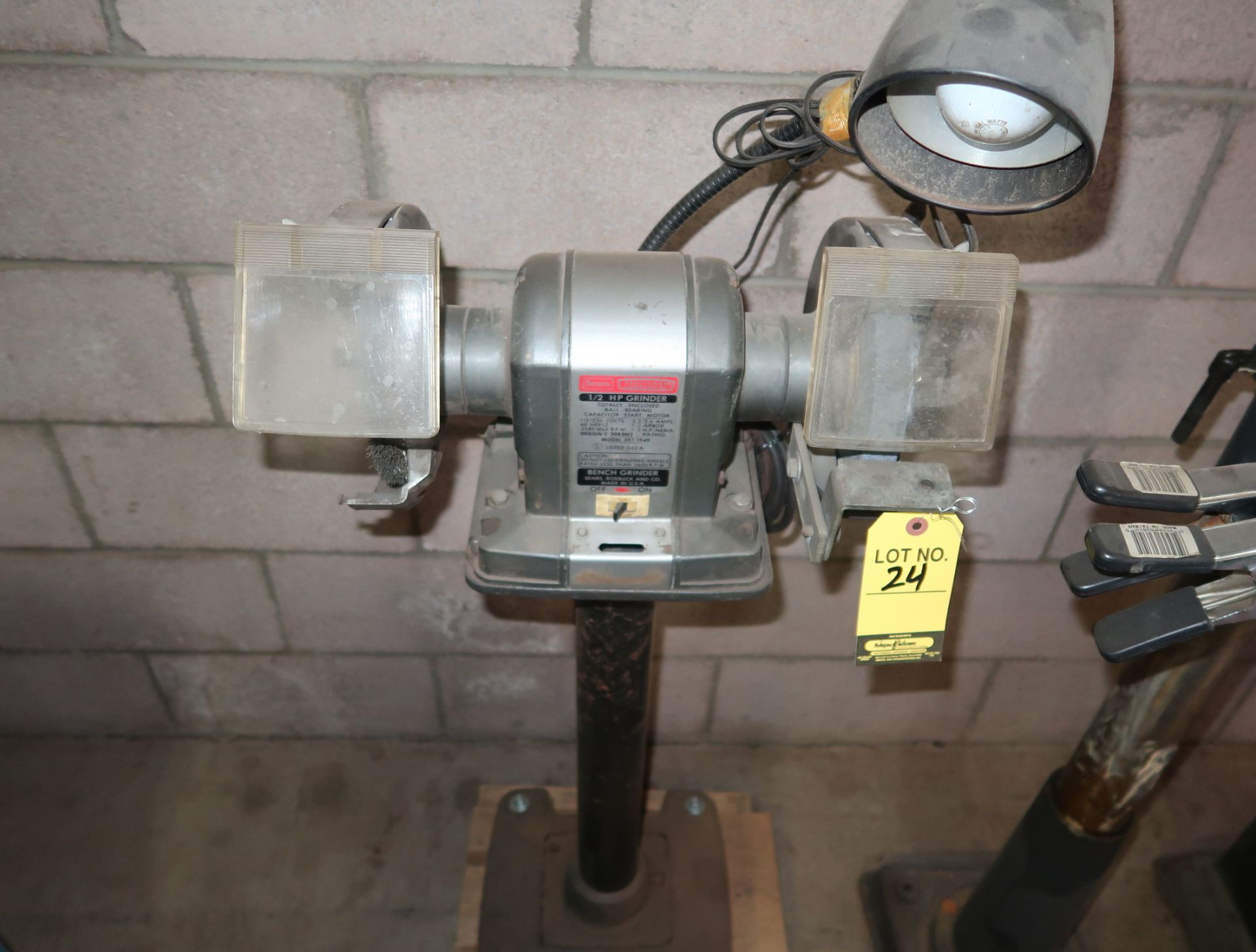 SEARS 1/2HP DOUBLE END PEDESTAL GRINDER