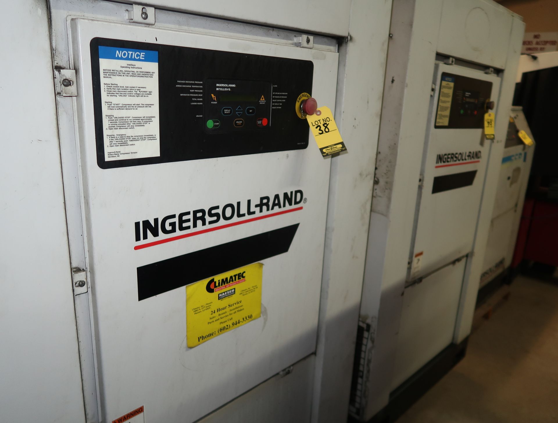 INGERSOLL RAND 50HP ROTARY SCREW AIR COMPRESSOR, MDL. SSR-EP50SE SN. G9211U01094 - Image 3 of 3