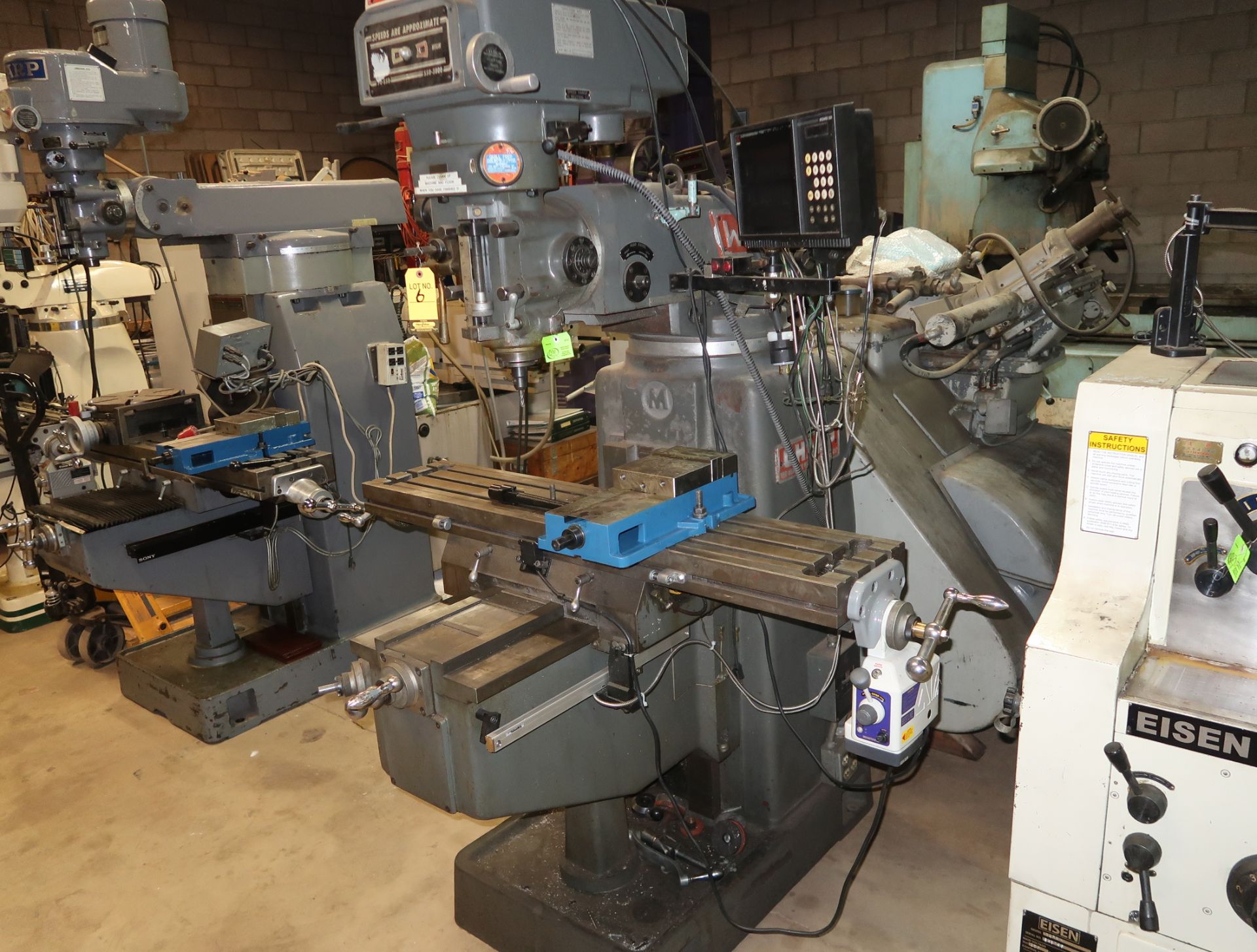 WEBB 5VK VERTICAL MILL W/2-AXIS DRO & MILL VISE, SN. 83479 - Image 3 of 5