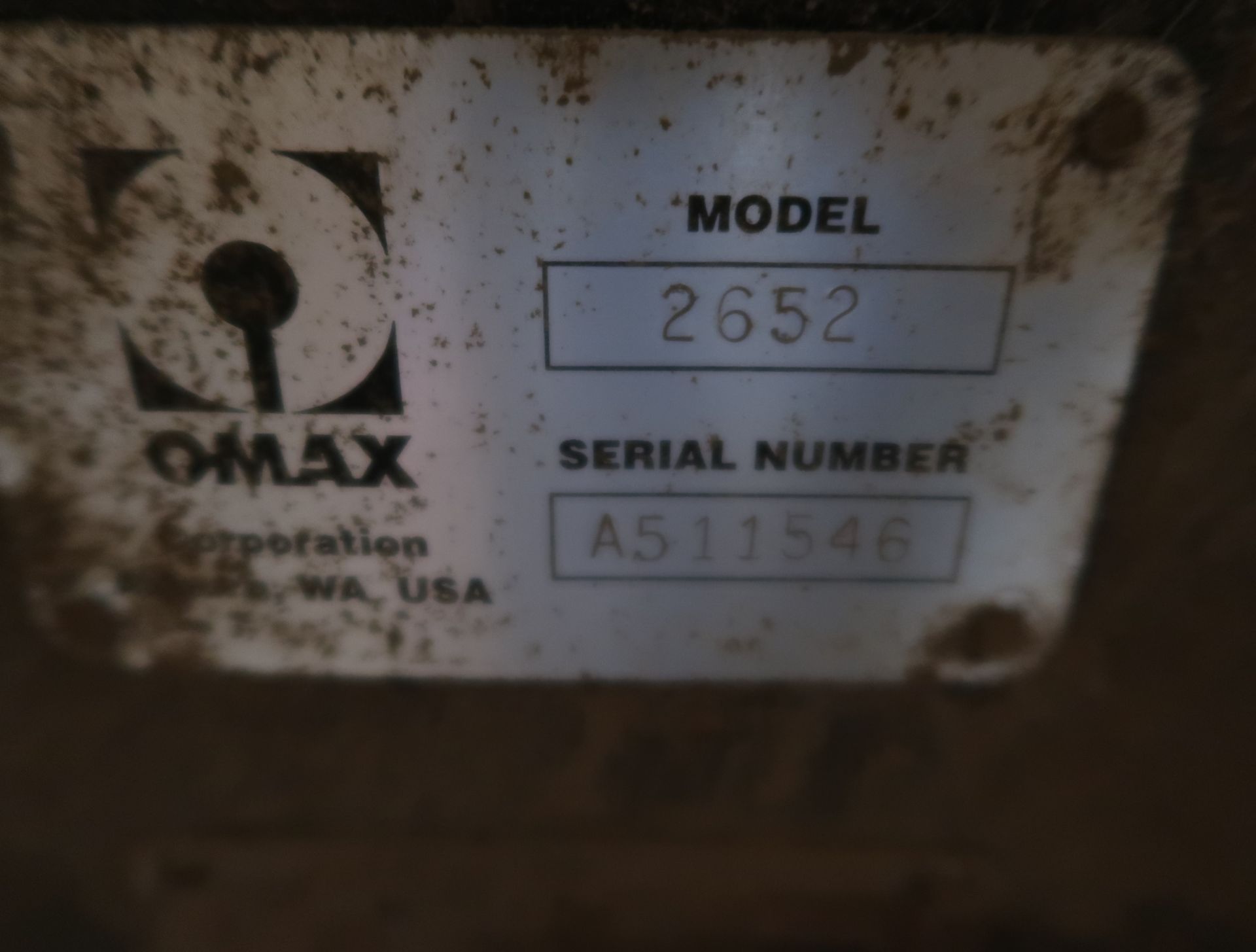 OMAX MDL. 2652 WATERJET, SN. A51546, 1996, (3287 HOURS), W/2007 FLOW WATERNIFE MDL. 7XSE-60 HI- - Image 4 of 6