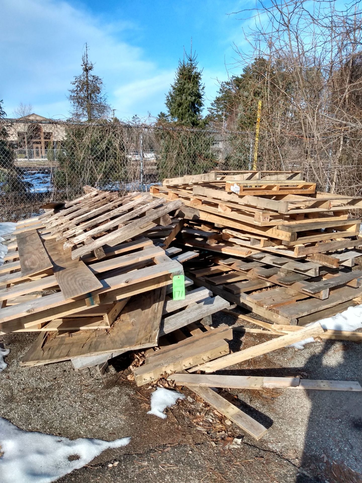 lot of wood pallets