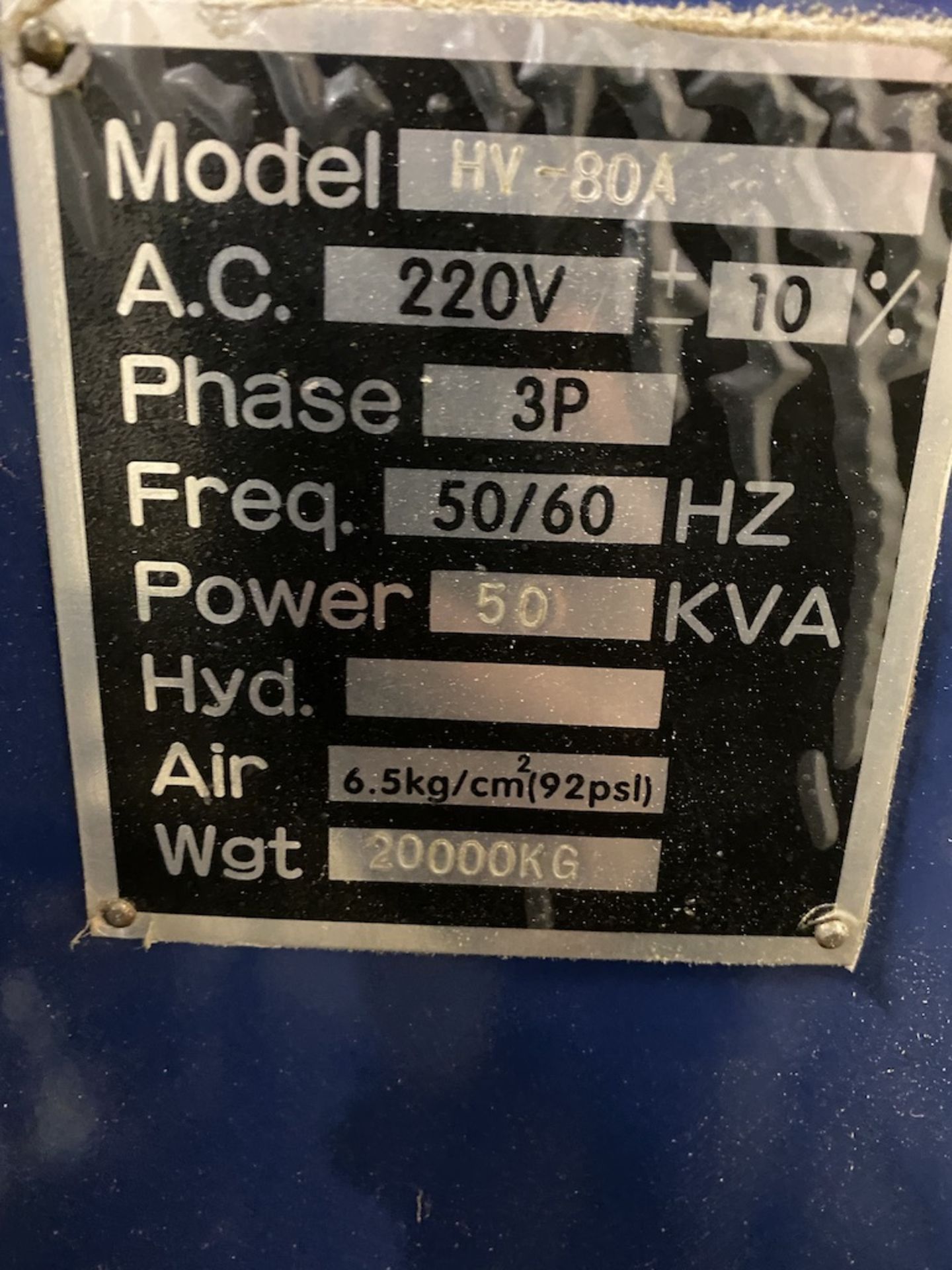 Comet model HV-80A Vertical machining center.CNC controls - Image 8 of 8