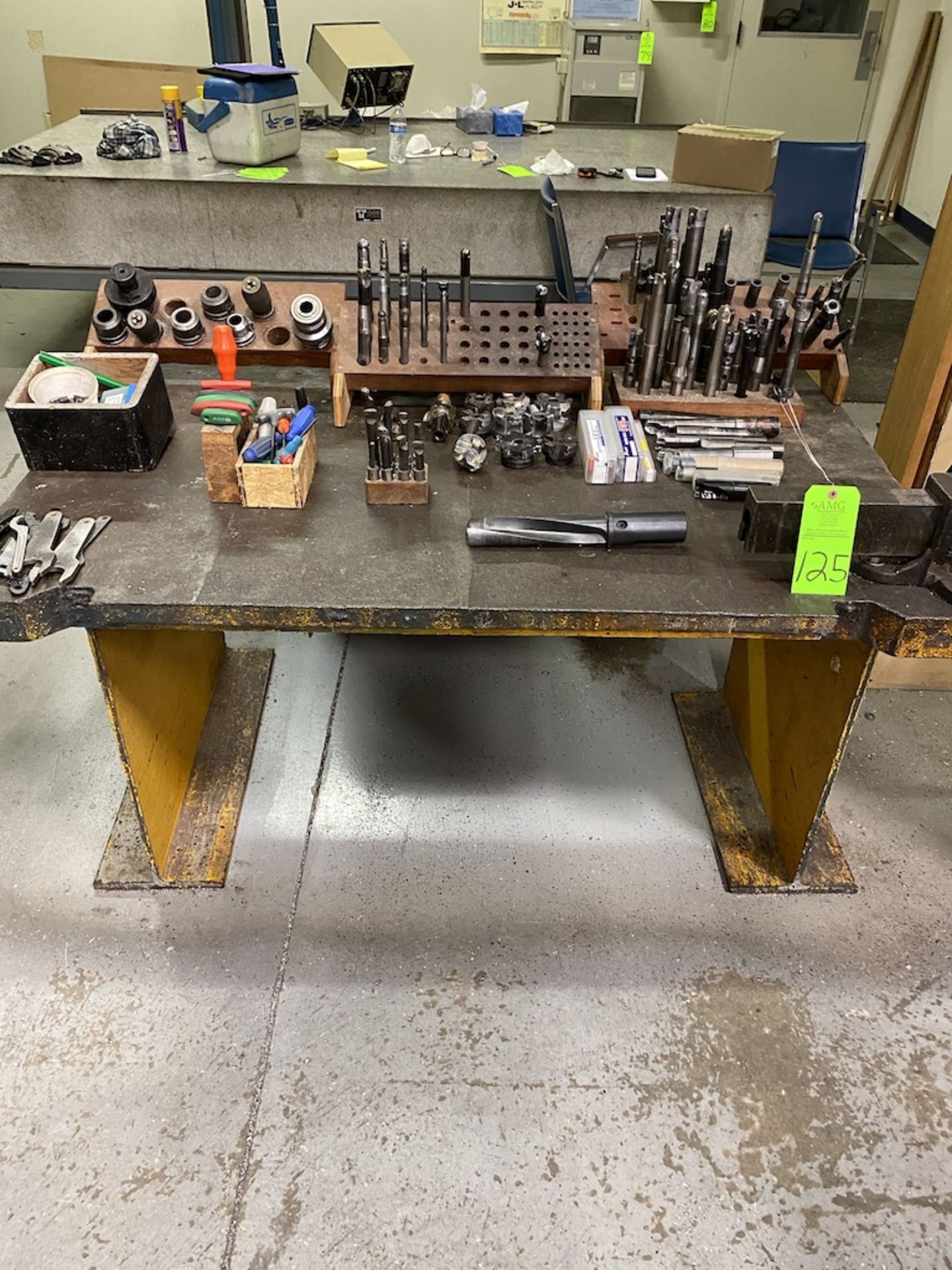 steel layout table with vise