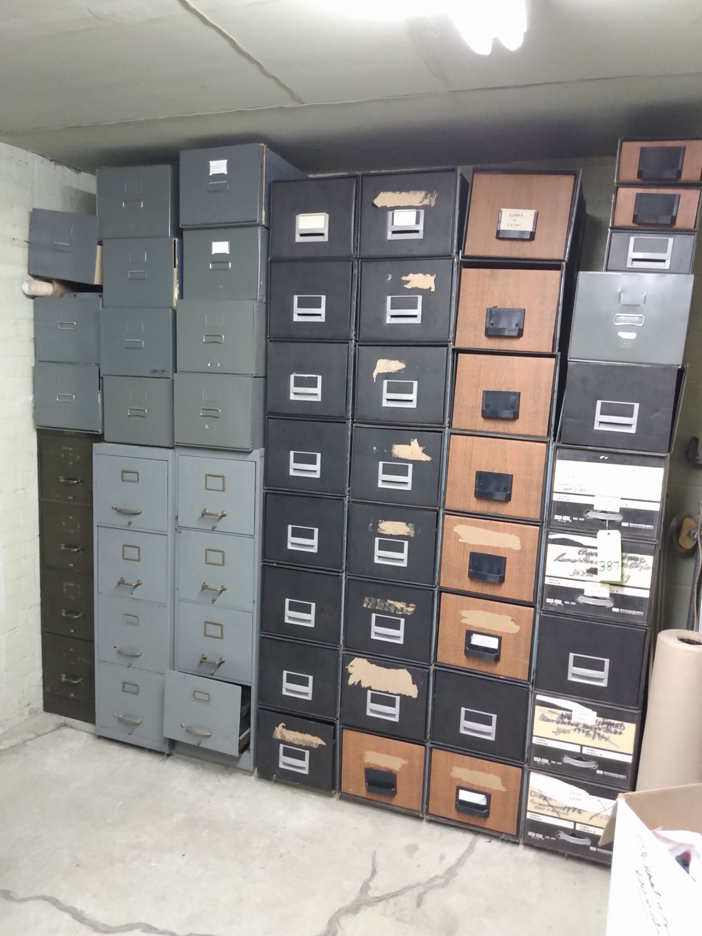 lot of misc file cabinets and bank boxs