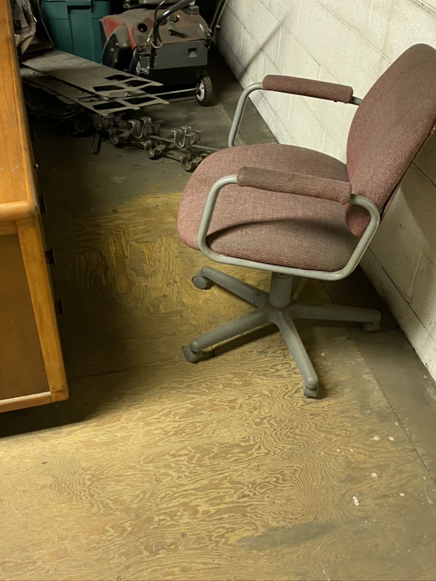 Wood desks, 2 58" x 67" and chairs - Image 4 of 5