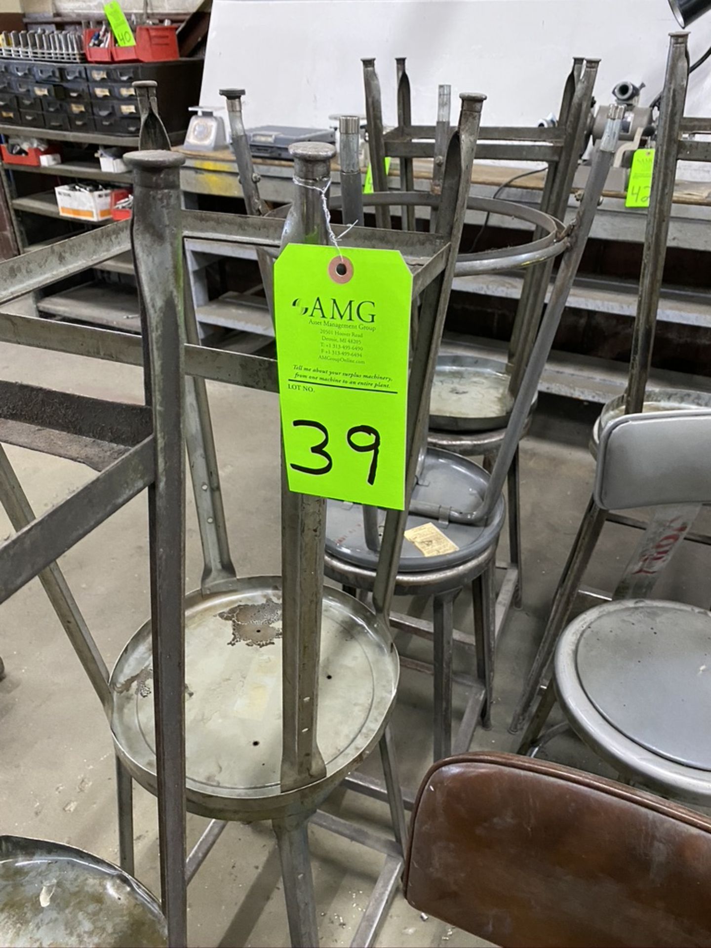 lot of Variuos stools and shop chairs