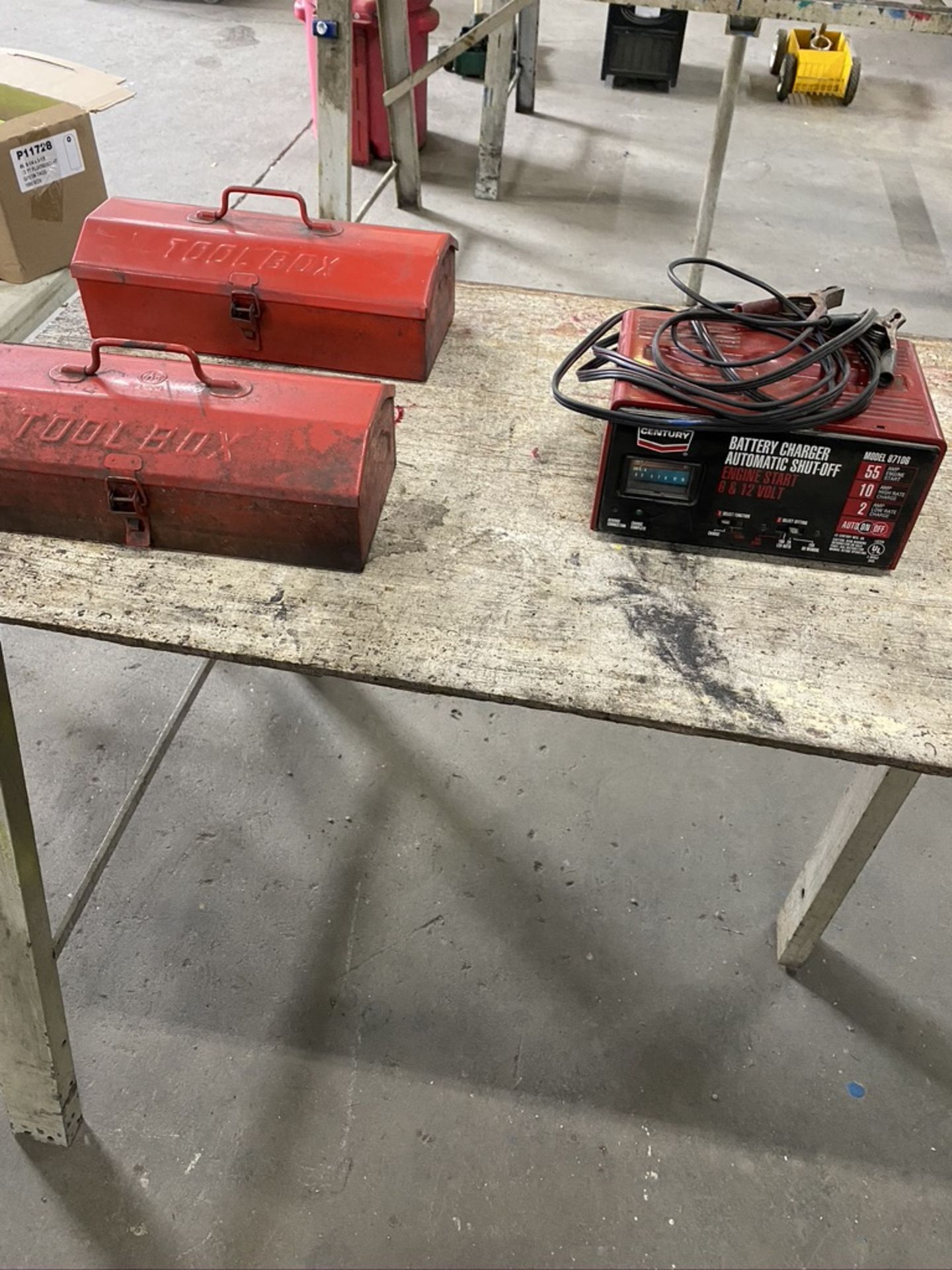 Lot of (2) tool box's , century battery charger,misc box of parts bins,helicoils - Image 3 of 3