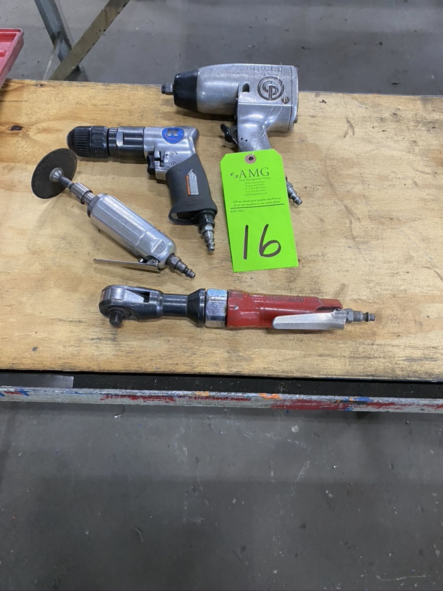 Lot of (4) pneumatic hand tools