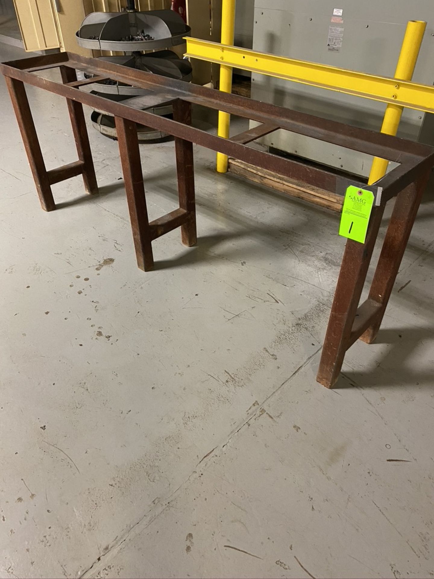 Steel support shop table,