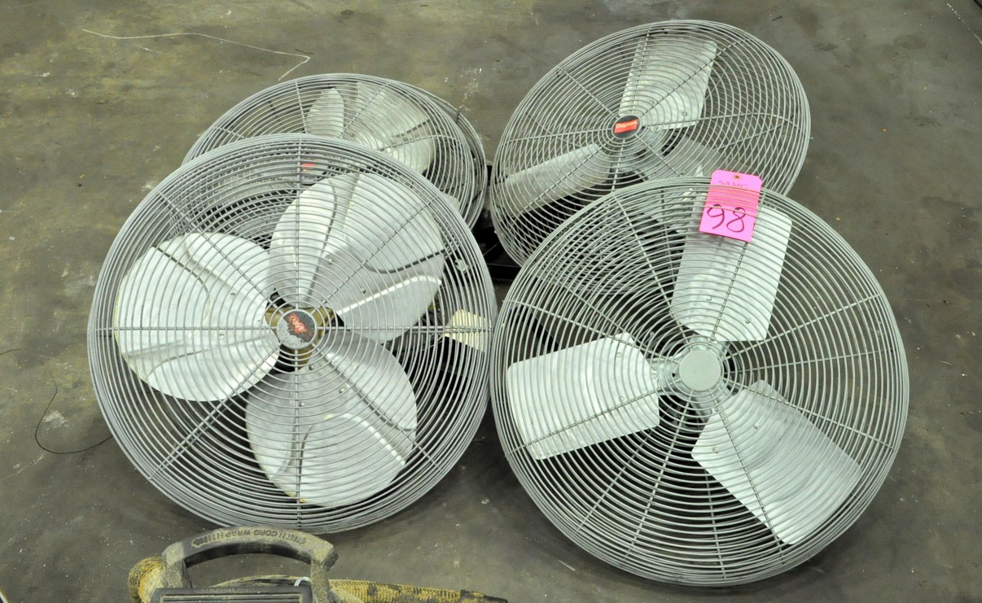 Lot-(4) Dayton 24" Post Mount Style Shop Fans