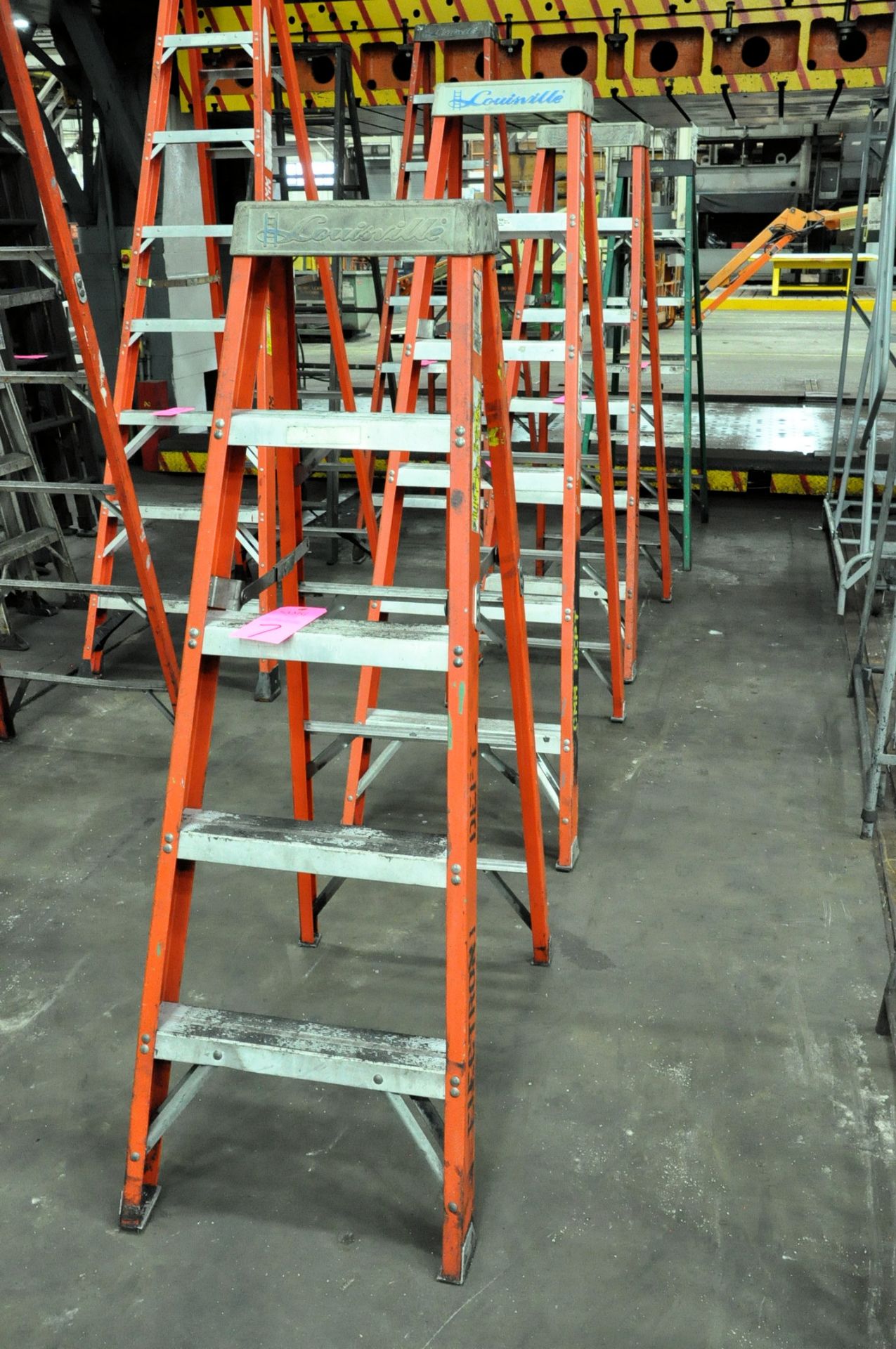 Lot-(3) 6' and (1) 5' Fiberglass Step Ladders