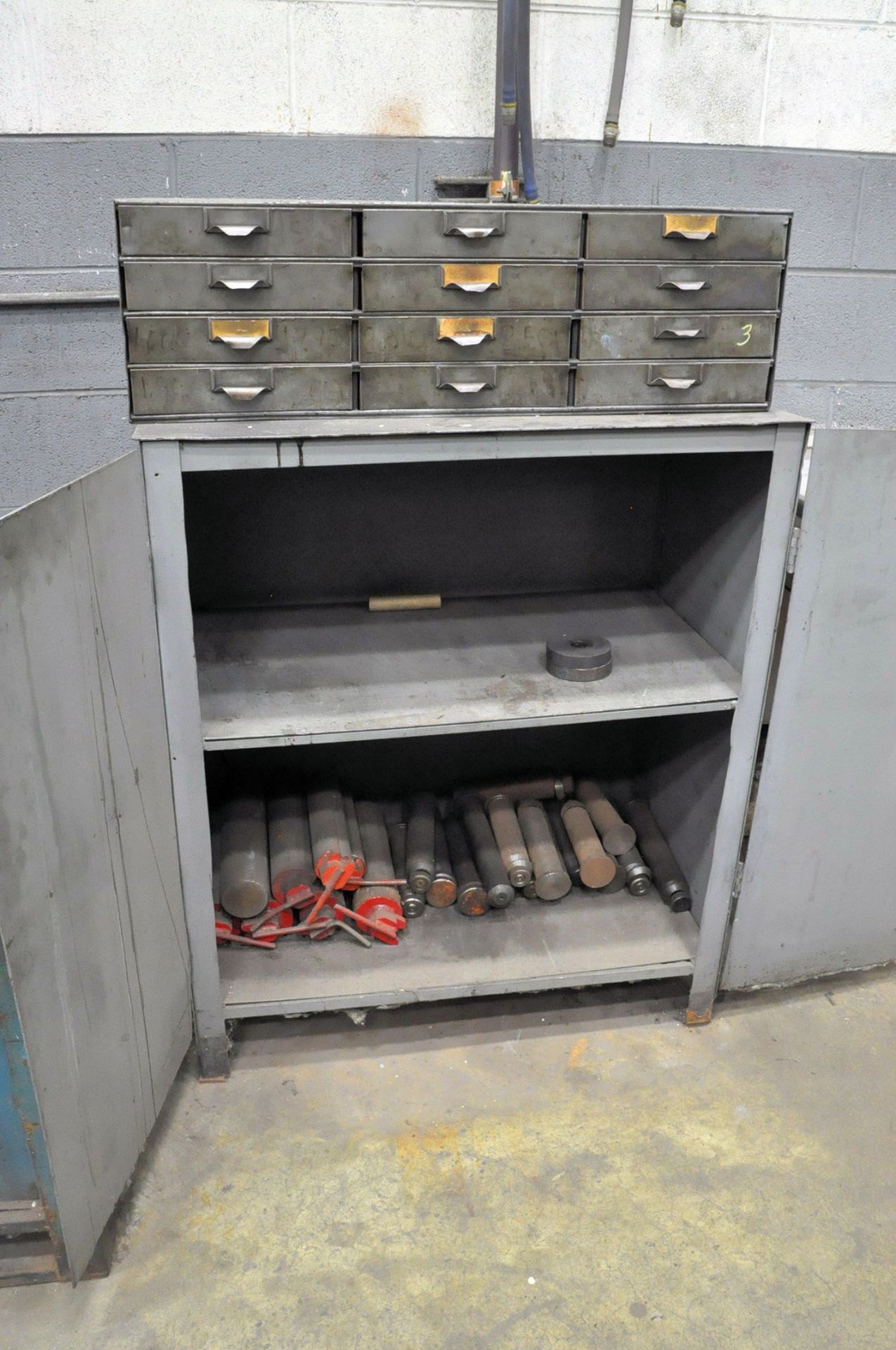 Lot-(1) Steel Cabinet with Organizer Bin Cabinet and (2) File Cabinets