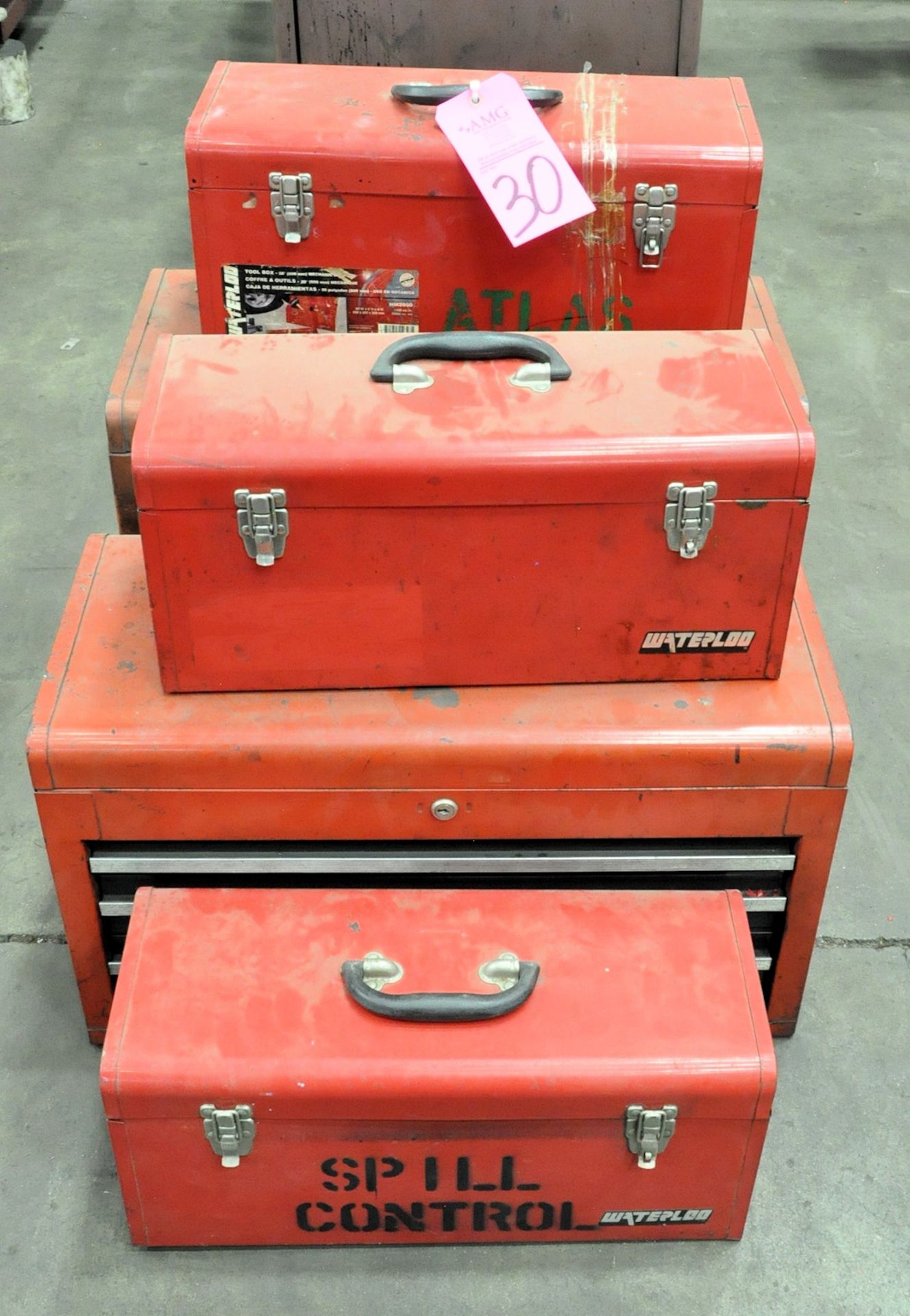 Lot-(5) Asst'd Red Tool Boxes