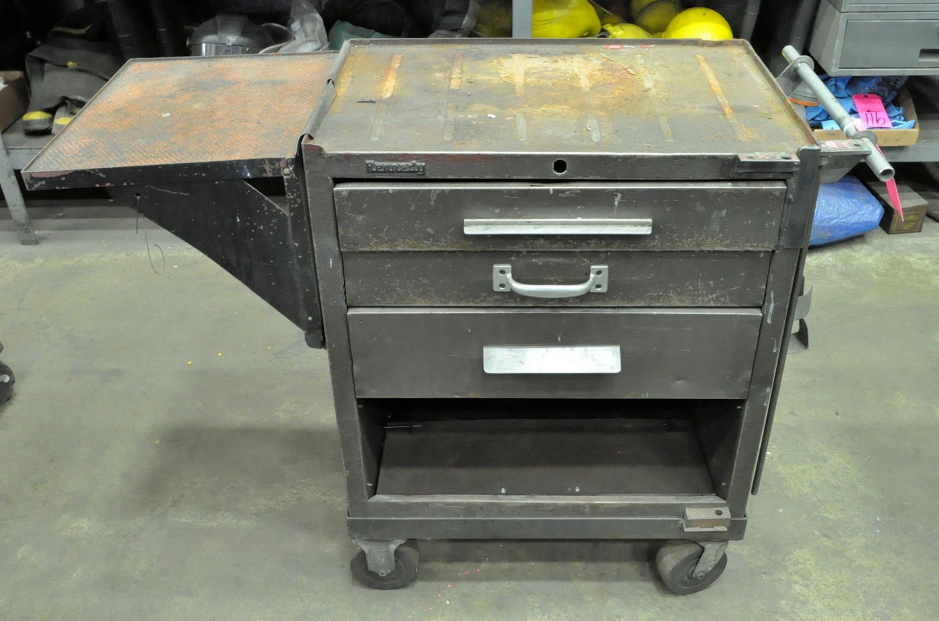 Lot-(3) Kennedy Rolling Tool Chests and (1) Top Tool Box