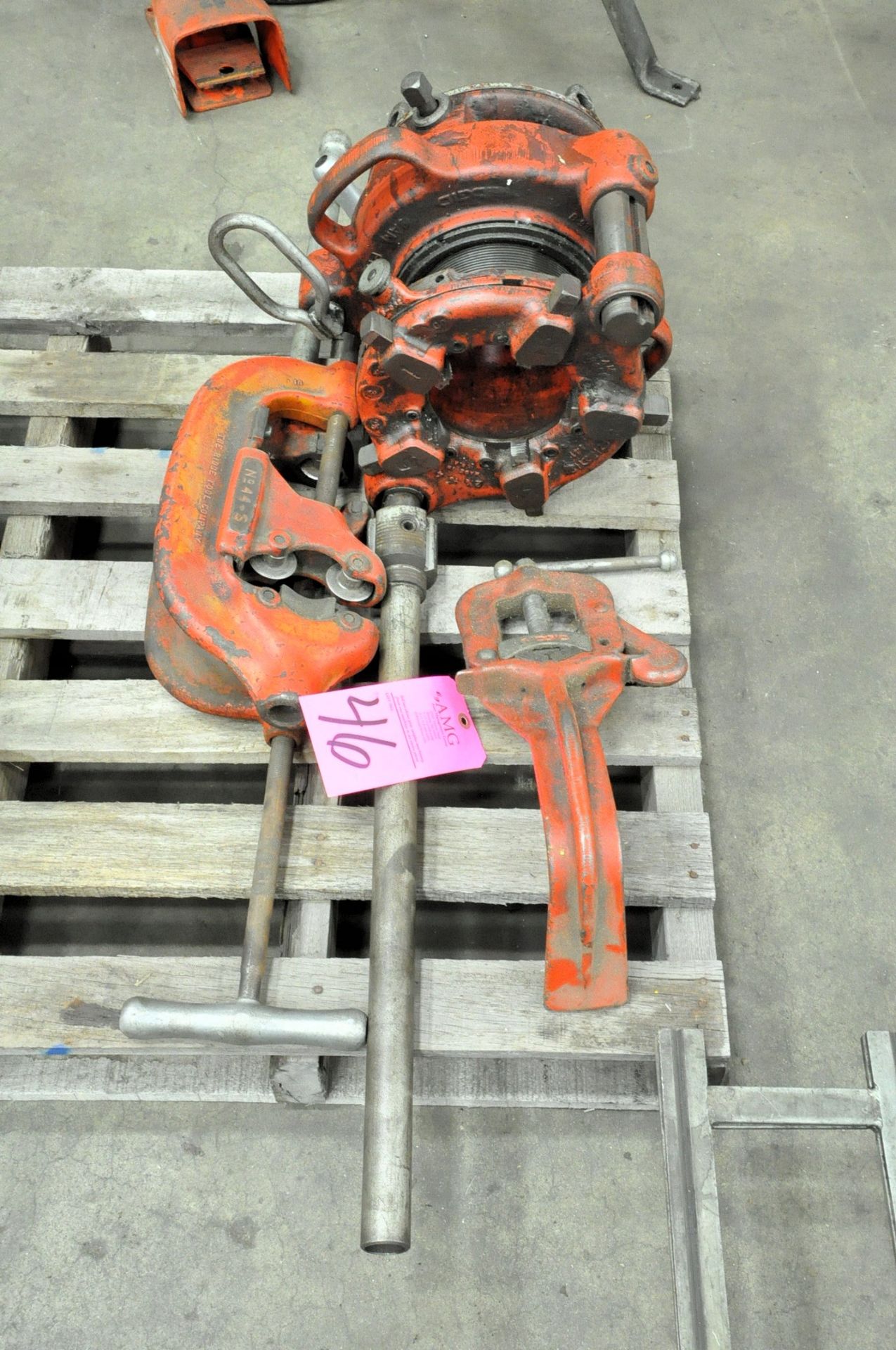 Lot-(1) Ridgid Die Head, (2) Cutters and (1) Pipe Vise