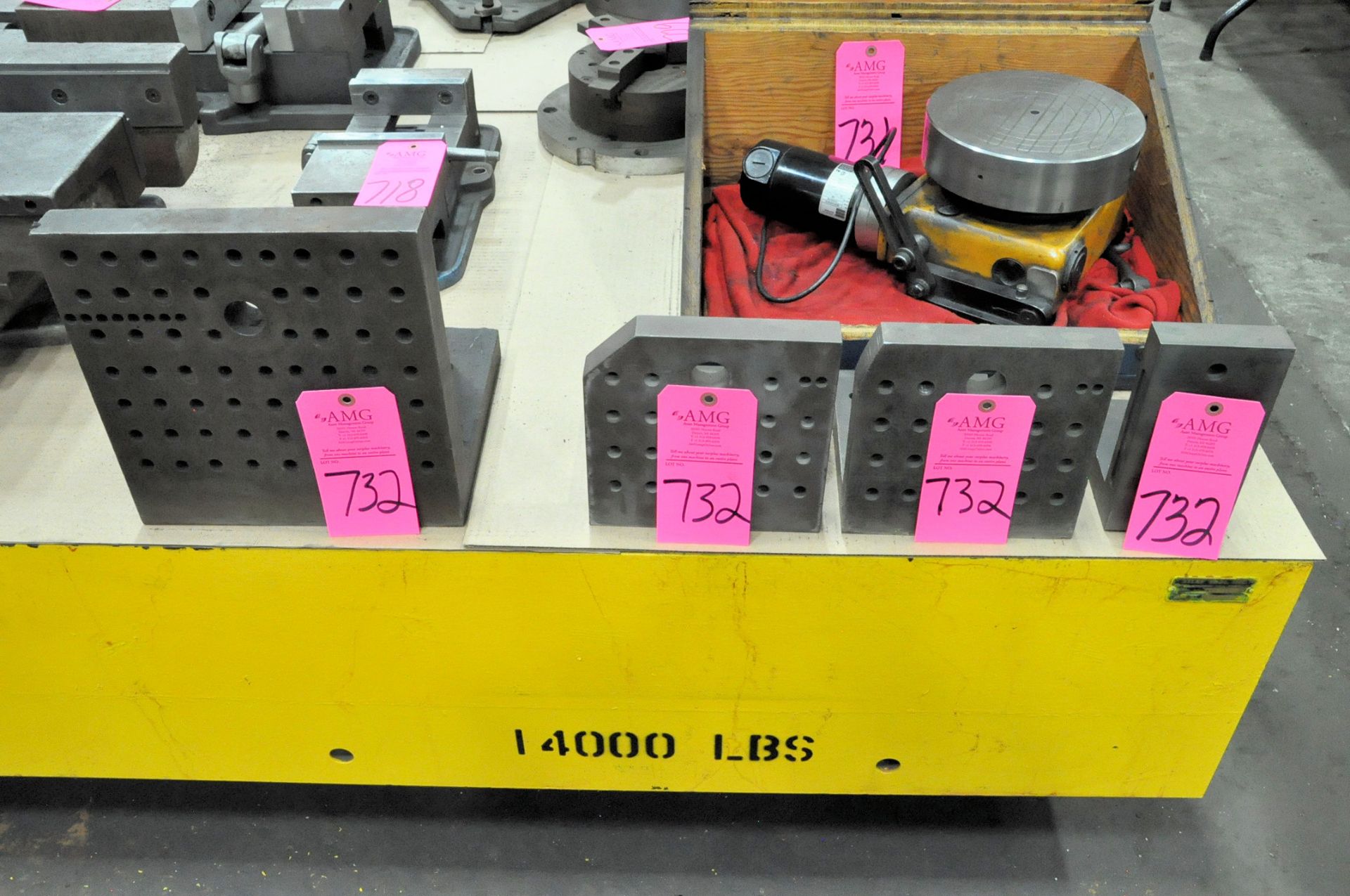 Lot-(3) Drilled and Tapped and (1) Plain Angle Plates, (E-7), (Pink Tag) - Image 2 of 3
