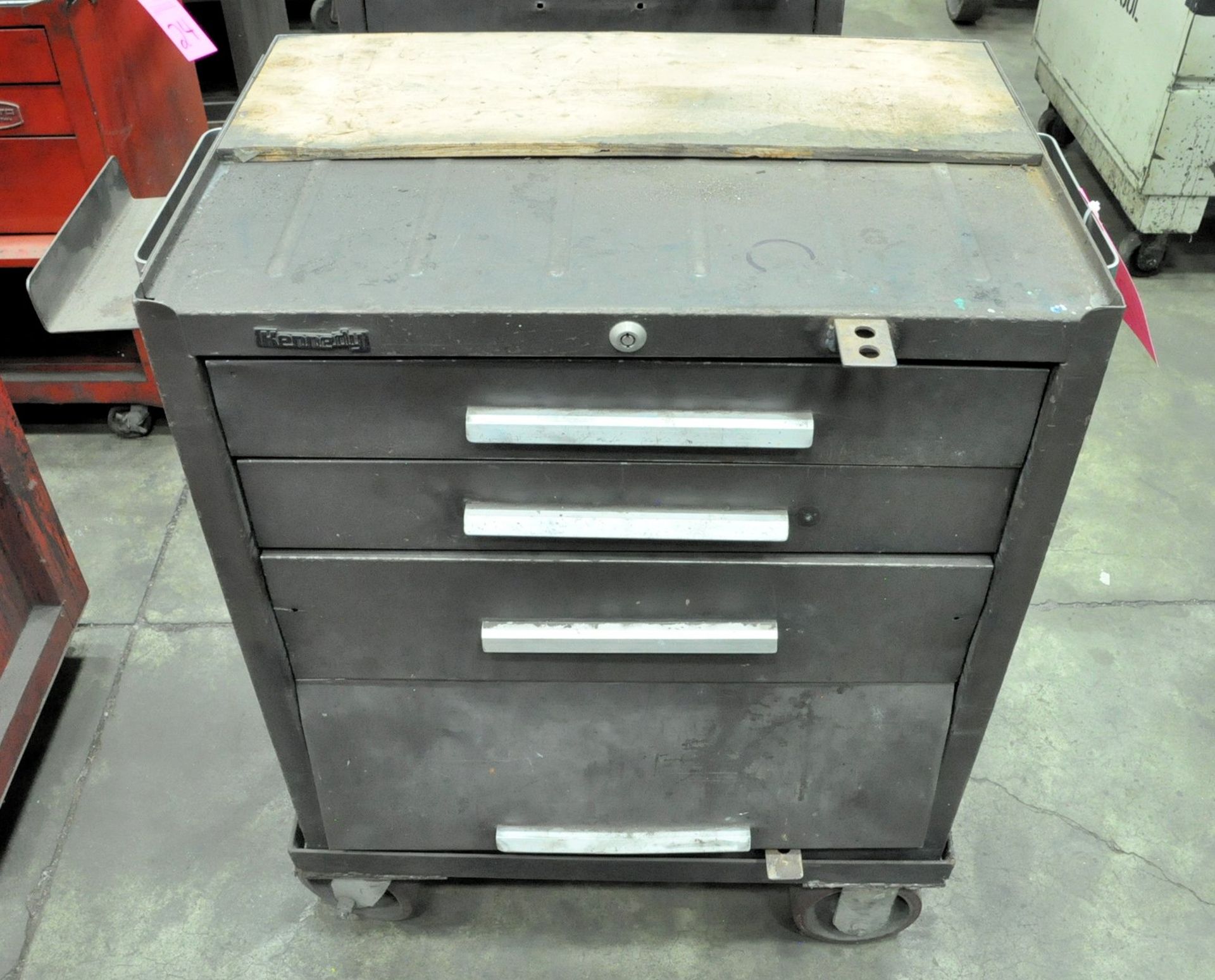 Lot-(3) Kennedy 3-Drawer Rolling Tool Chests with (1) Kennedy Flip Top Tool Tote Box - Image 2 of 3