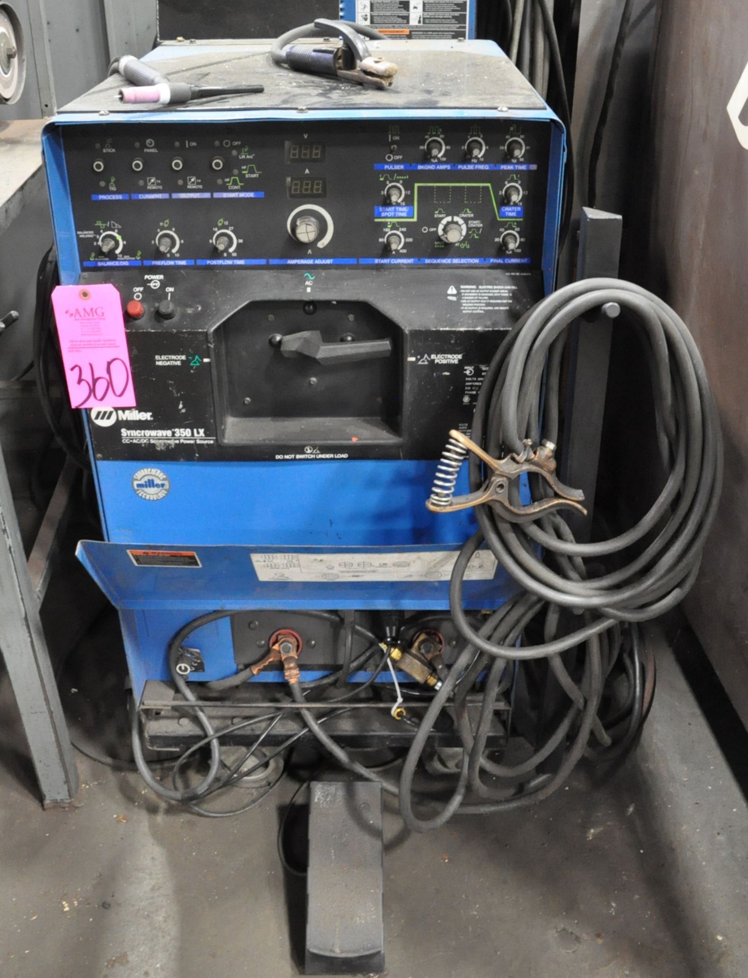 Miller Syncrowave 350 LX, 350-Amp Capacity CC AC/DC Tig Welding Power Source, S/n KK213486, Foot