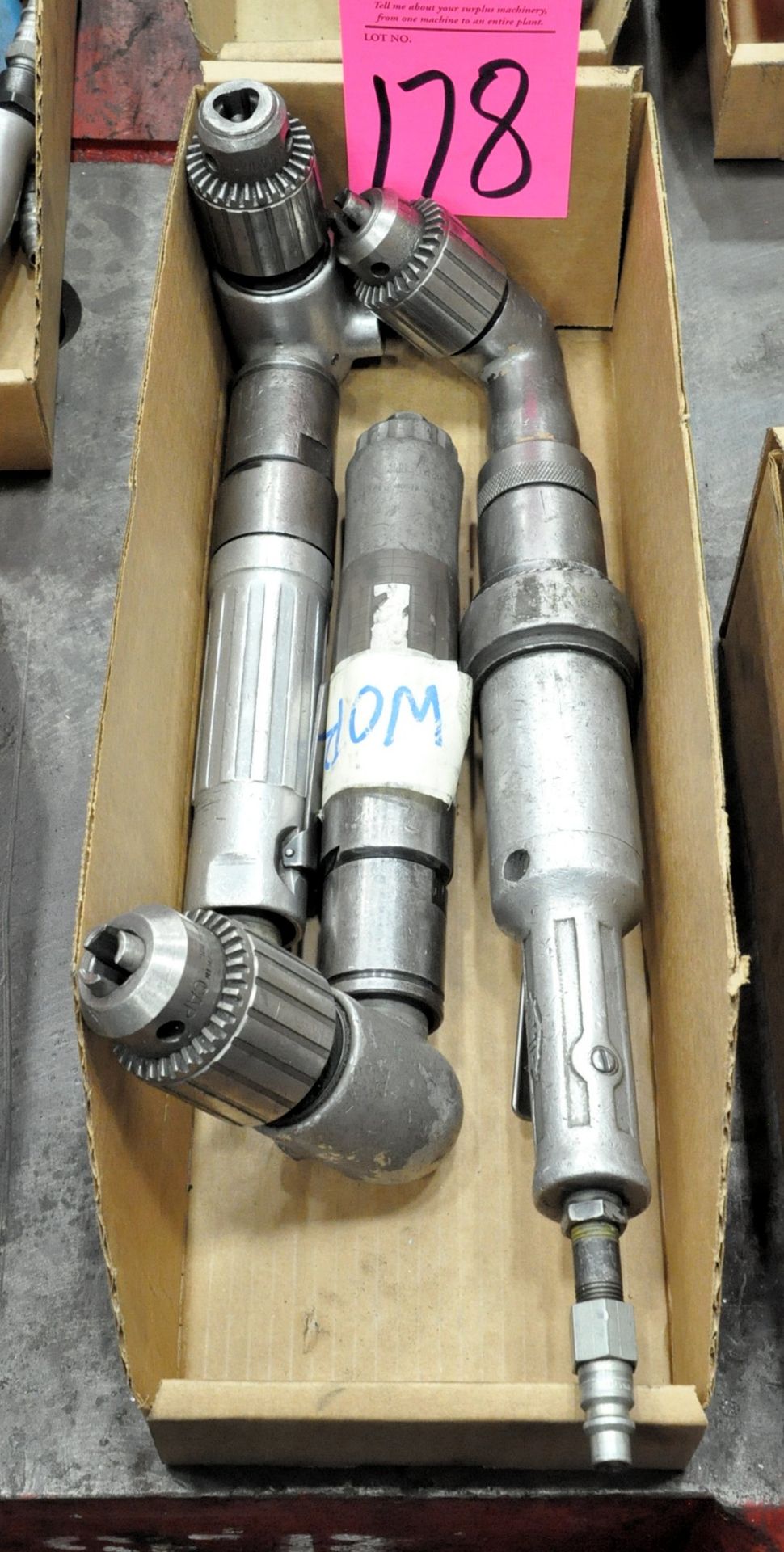 Lot-(3) Pneumatic Angle Drills in (1) Box