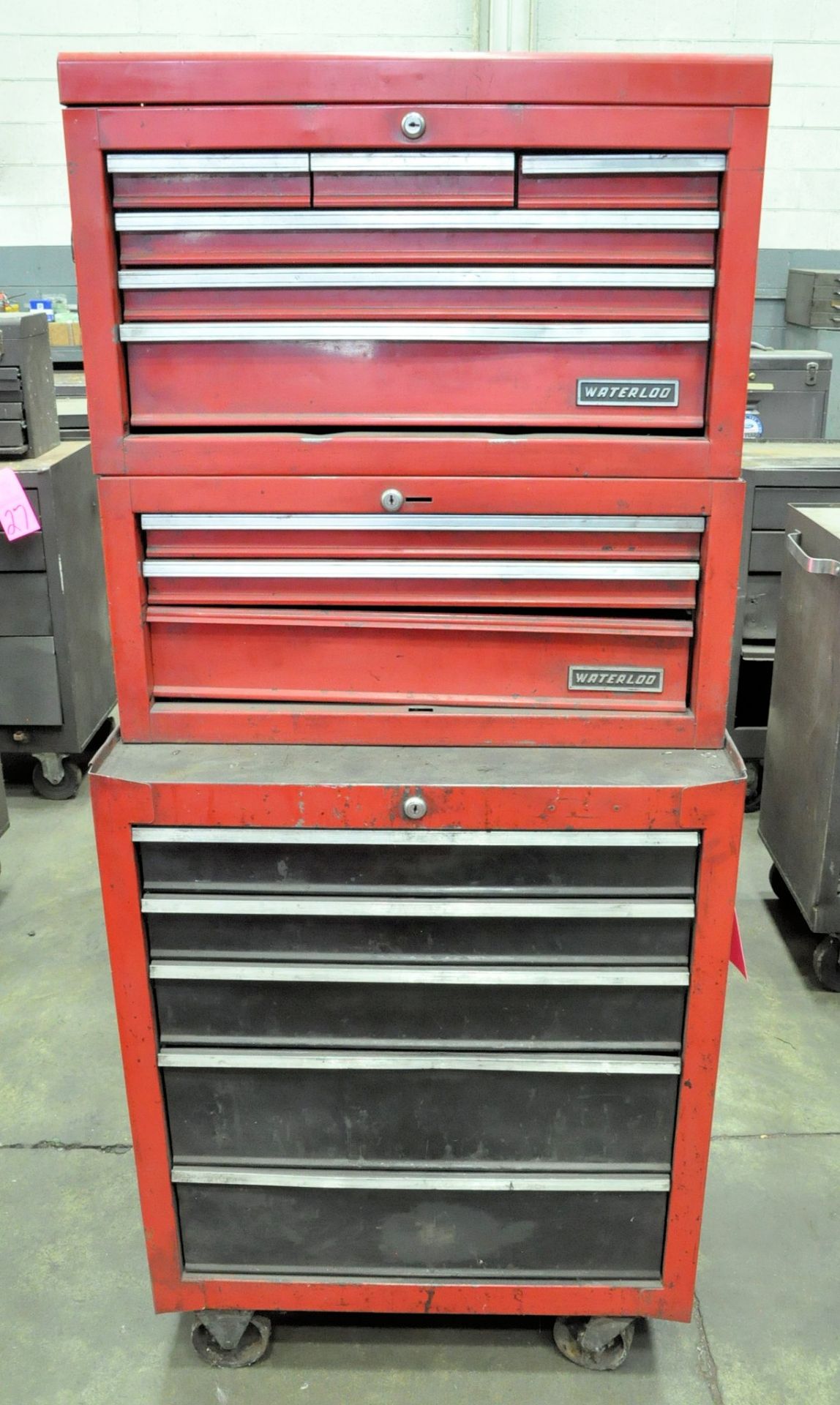 Lot-(1) 10-Drawer, (1) Waterloo 3-Piece Rolling Tool Chest, with (1) Proto Rolling and (1) Craftsman - Image 2 of 3