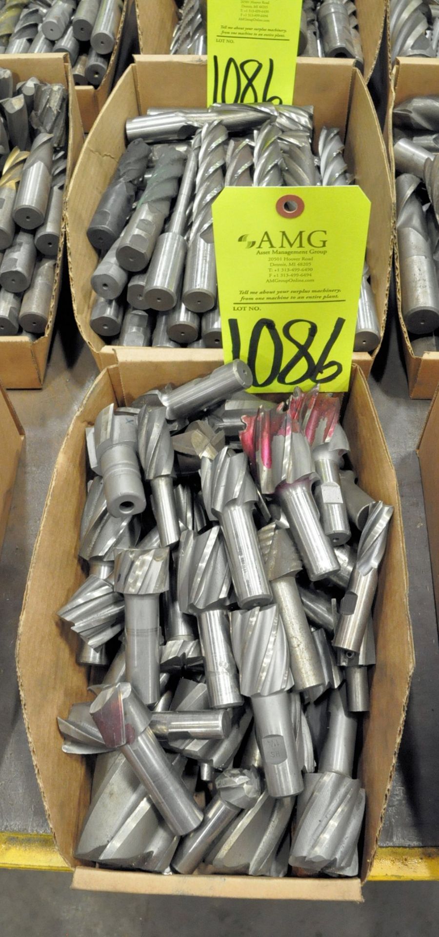 Lot-Single End Mills in (2) Boxes, (E-7), (Yellow Tag)