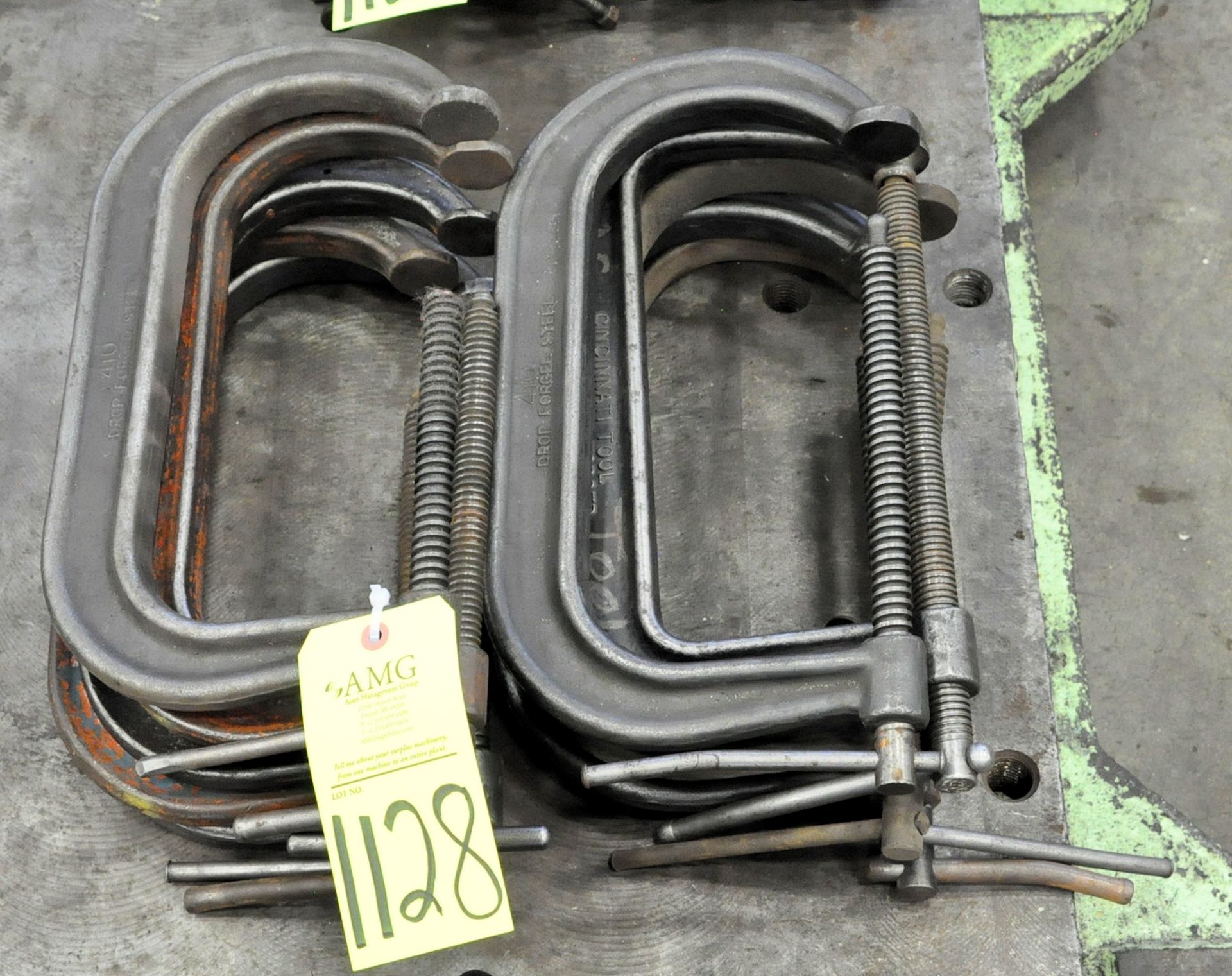 Lot-10" C-Clamps in (2) Stacks, (G-15), (Yellow Tag)