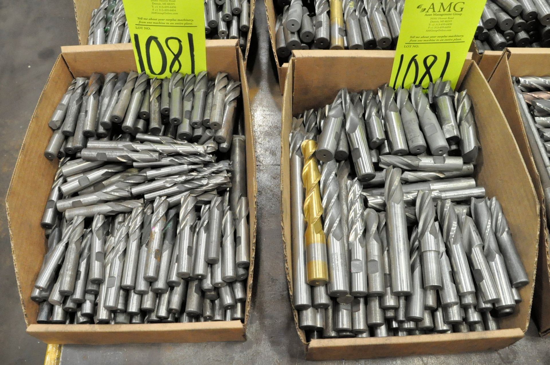 Lot-Single End Mills in (2) Boxes, (E-7), (Yellow Tag)