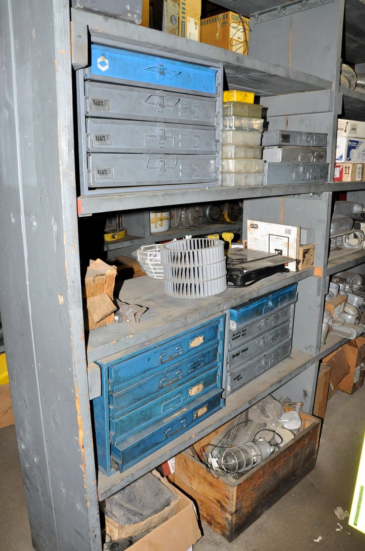 Lot-Electrical Maintenance with Shelving and Desk in Back Storeroom of Electrical Crib, (Pattern - Image 11 of 42