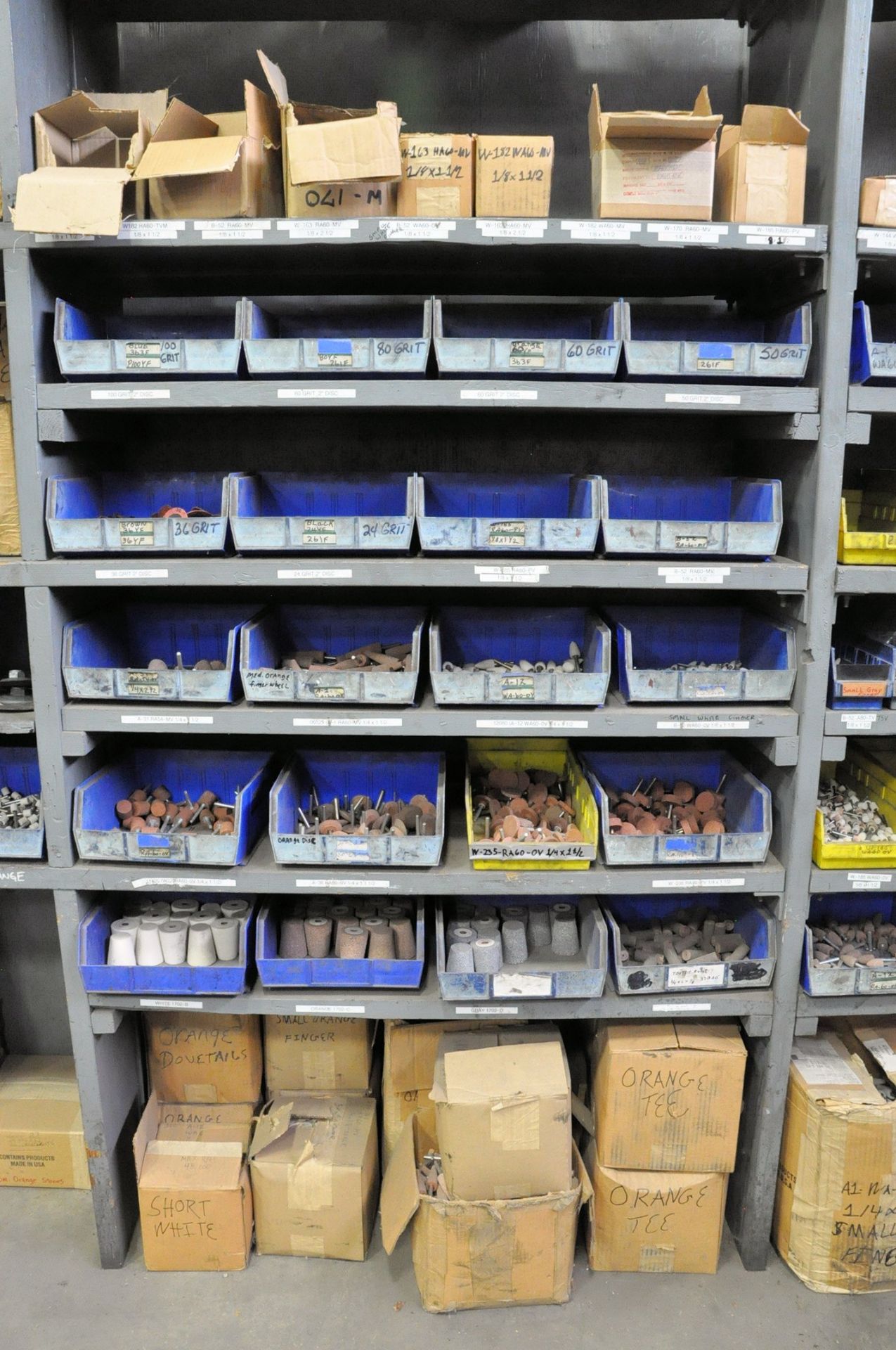 Lot-Grinding Stones, Sanding Supplies, etc. in (6) Sections and Top of Shelving Unit, (Shelving - Image 3 of 11