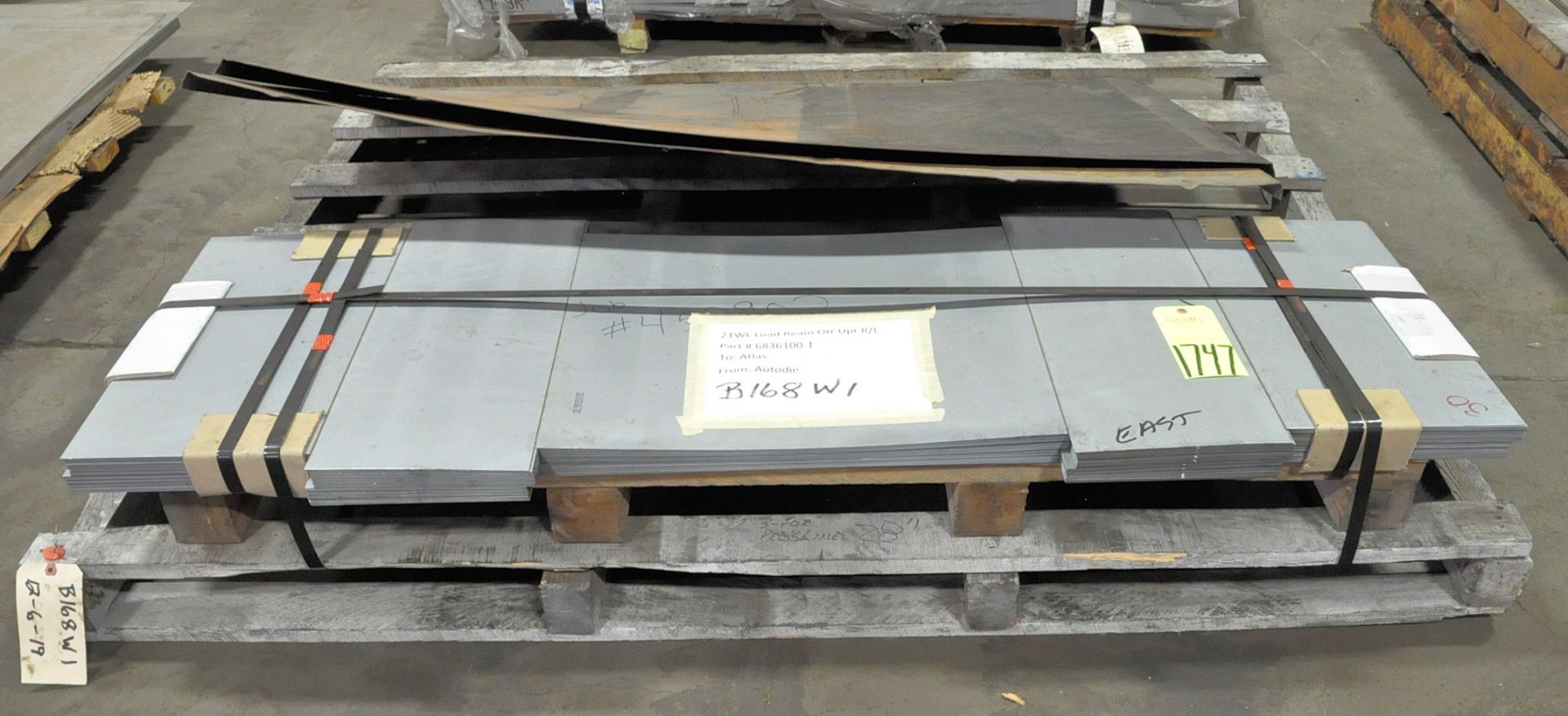 Lot-Misc. Sheet Metal Stock on (1) Pallet, (Warehouse Room), (Yellow Tag)