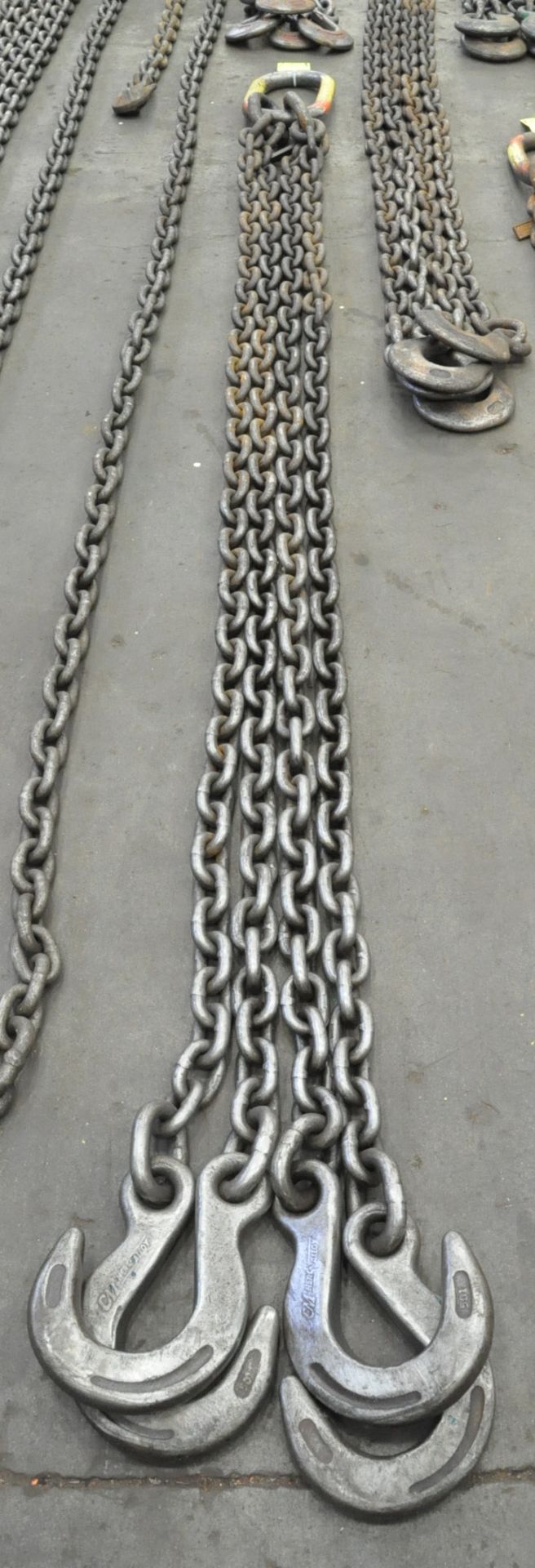 5/8" Link x 10' Long 4-Hook Chain Sling, Cert Tag, (G-19), (Yellow Tag) - Bild 2 aus 2